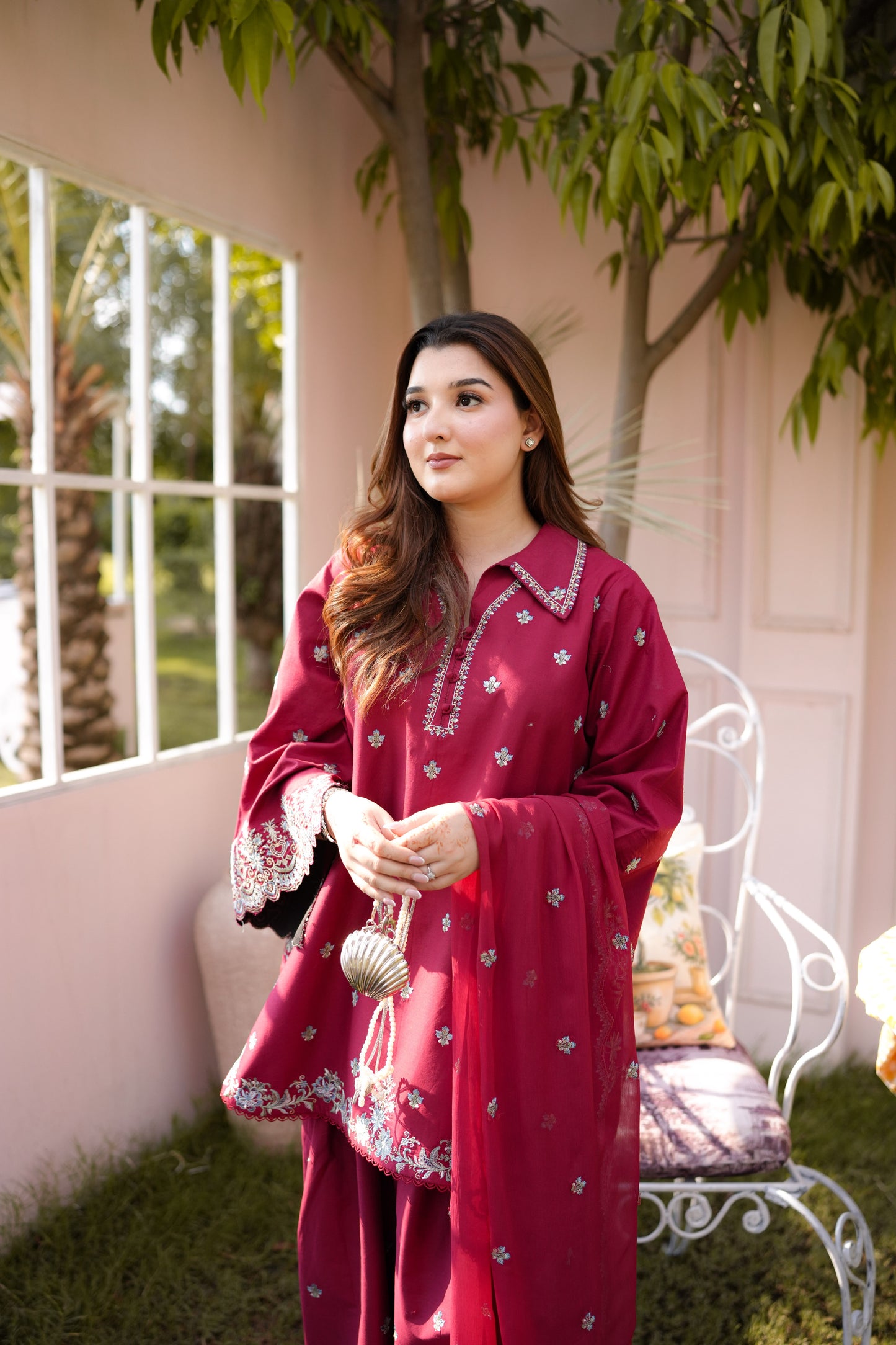 Rs 14450 Aneelas Stitched Lawn Emb 3pc Chiffon Duppata [LUX-26-39] [Dispatch Time 2.5 Months]