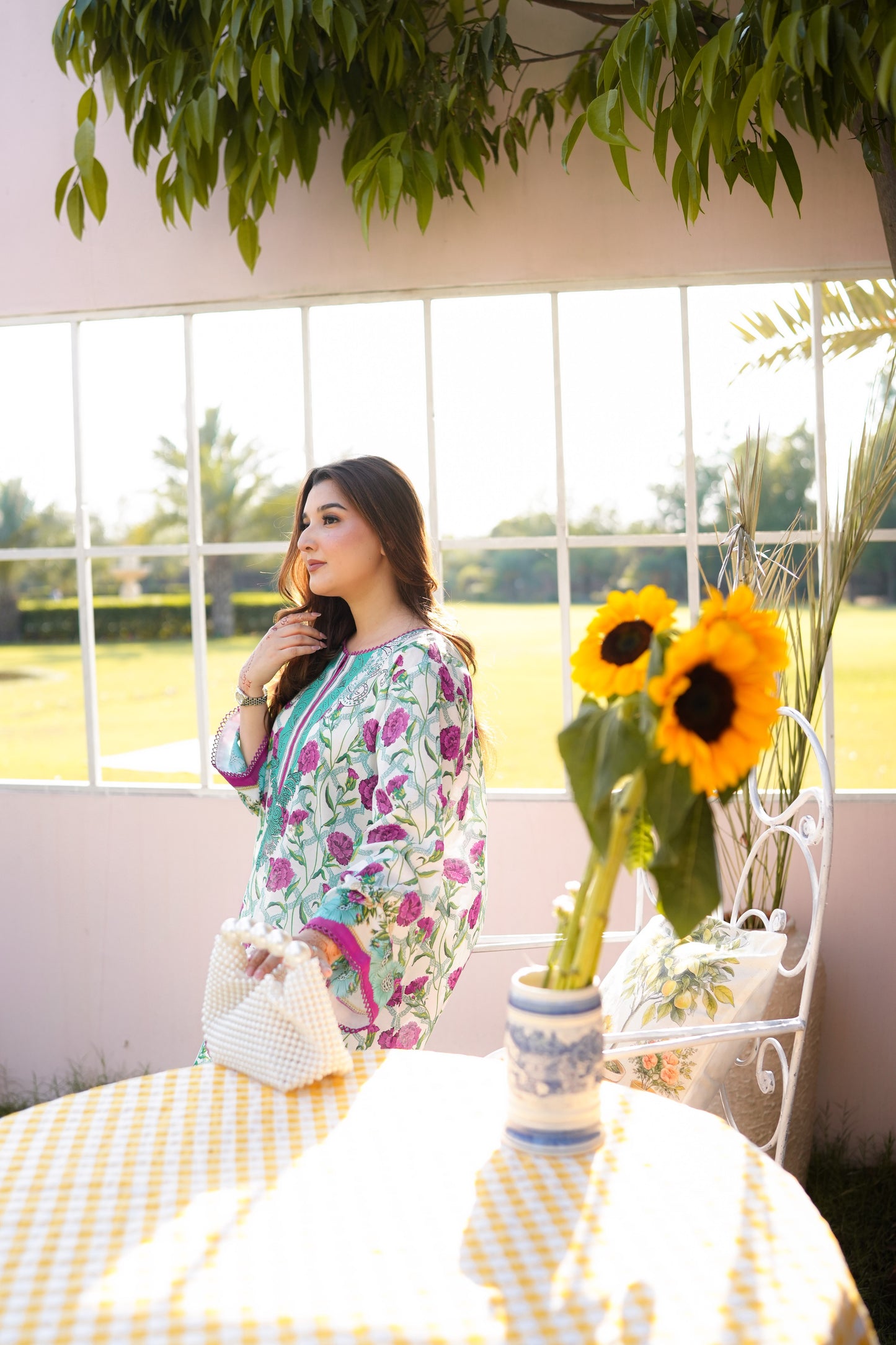 Rs 5500 Aneelas Stitched Print Kaftan 2pc [SPR-26-32] [Dispatch Time 2.5 Months]
