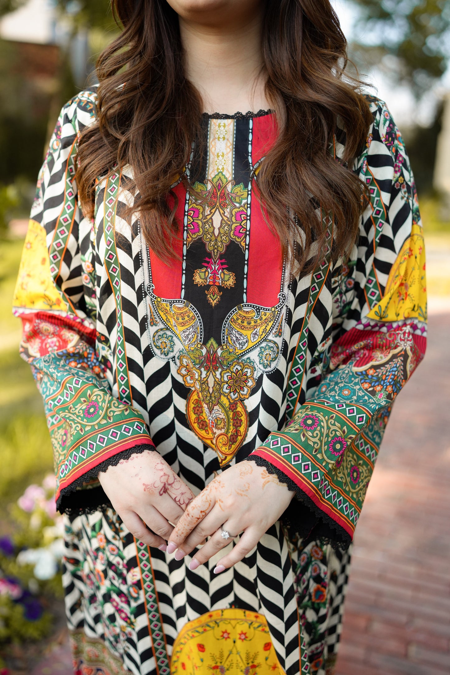Rs 5500 Aneelas Stitched Print Kaftan 2pc [SPR-26-31] [Dispatch Time 2.5 Months]