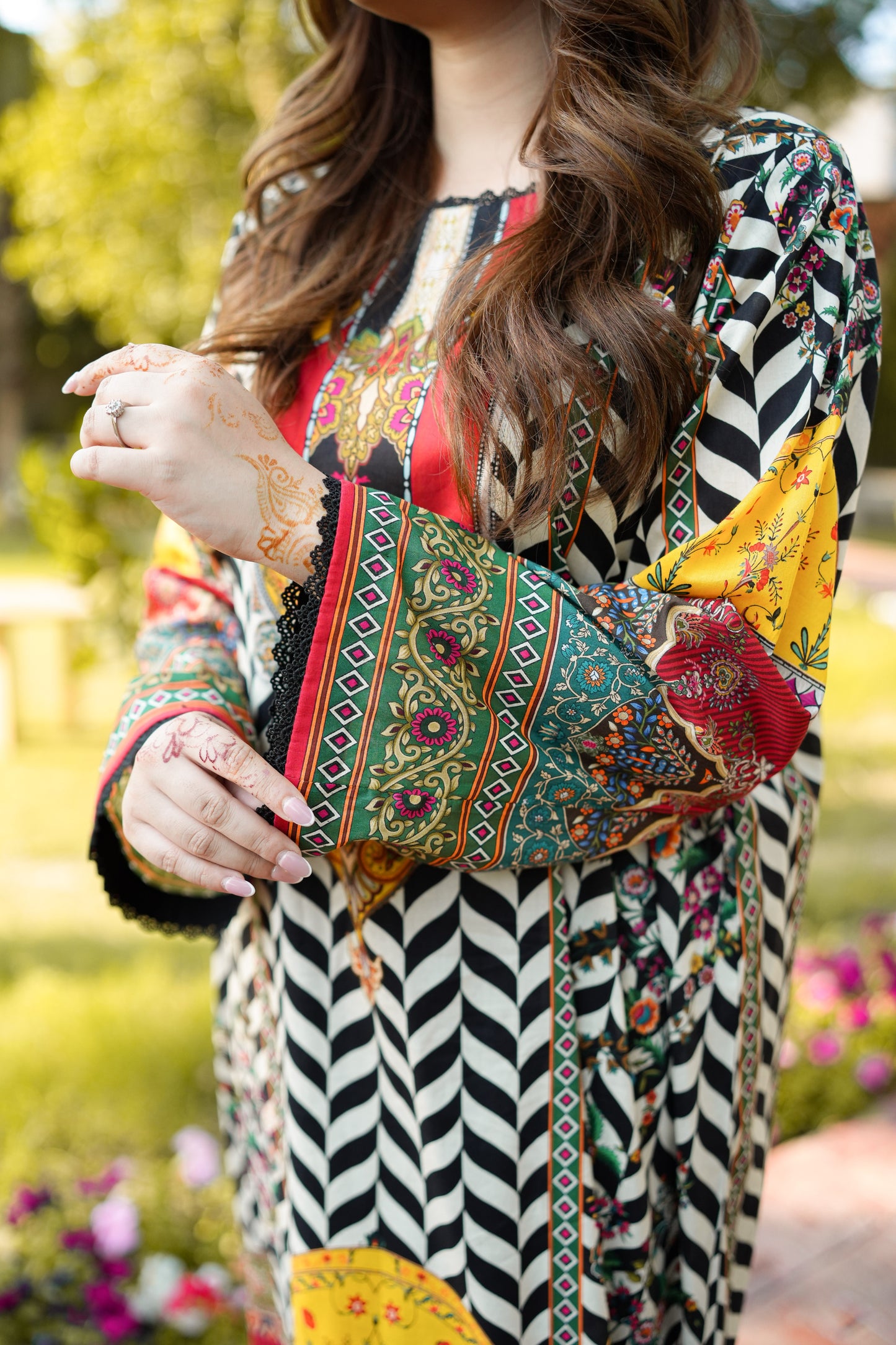 Rs 5500 Aneelas Stitched Print Kaftan 2pc [SPR-26-31] [Dispatch Time 2.5 Months]