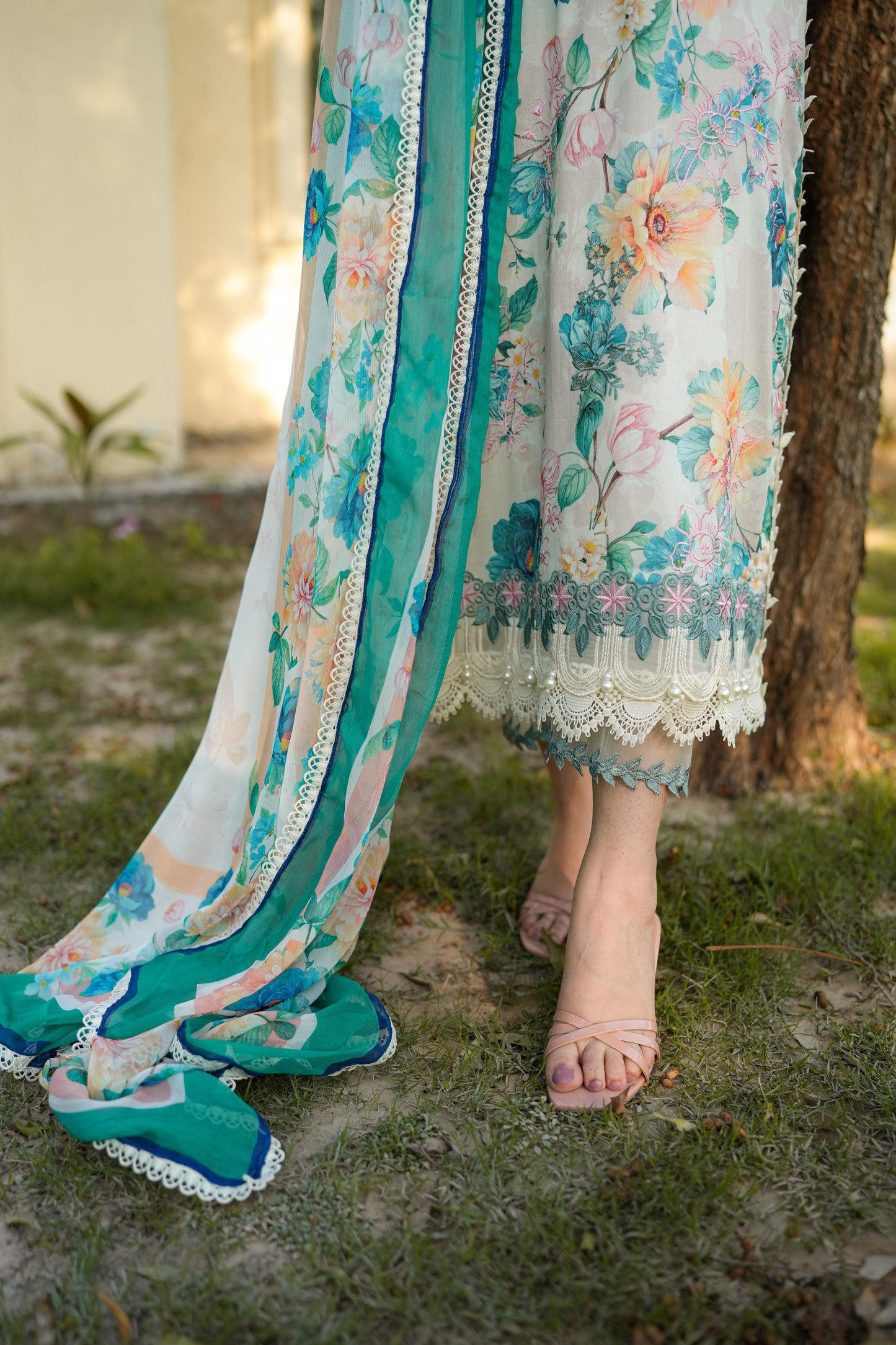 Rs 12500 Aneelas Stitched Lawn Print Emb 3pc Lawn Duppata [SPR-26-25-A] [Dispatch Time 1.5 Months]