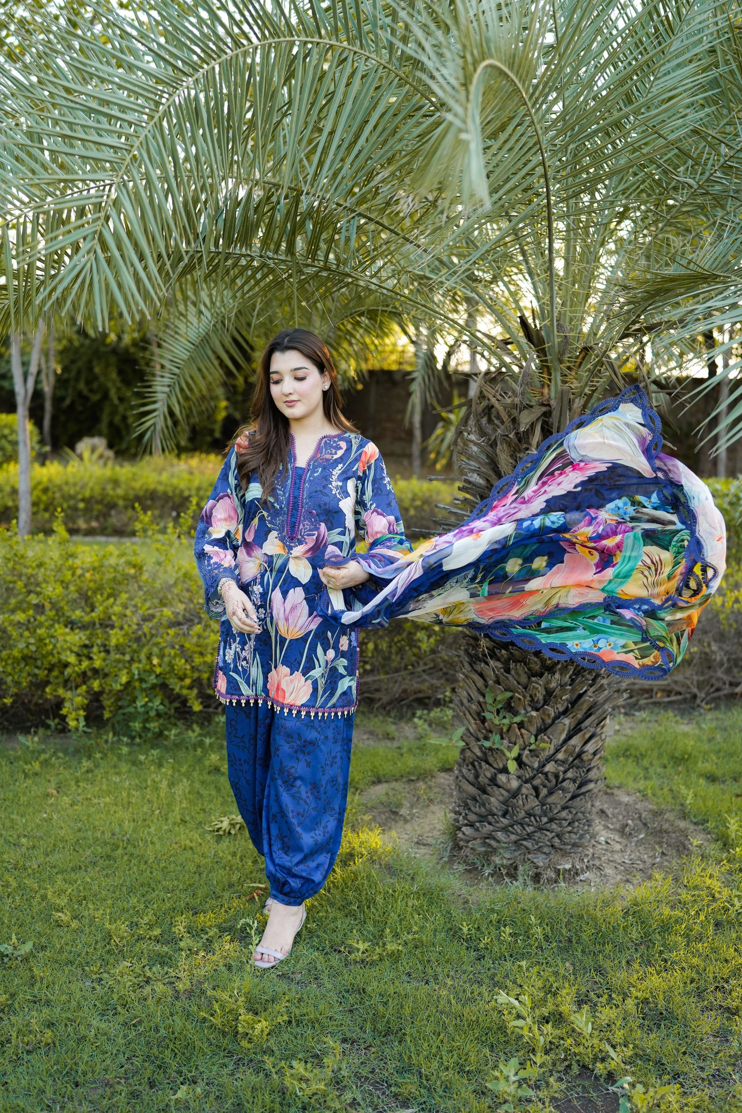 Rs 11500 Aneelas Stitched Lawn Print Emb 3pc Chiffon Duppata [SPR-26-34-A] [Dispatch Time 2.5 Months]