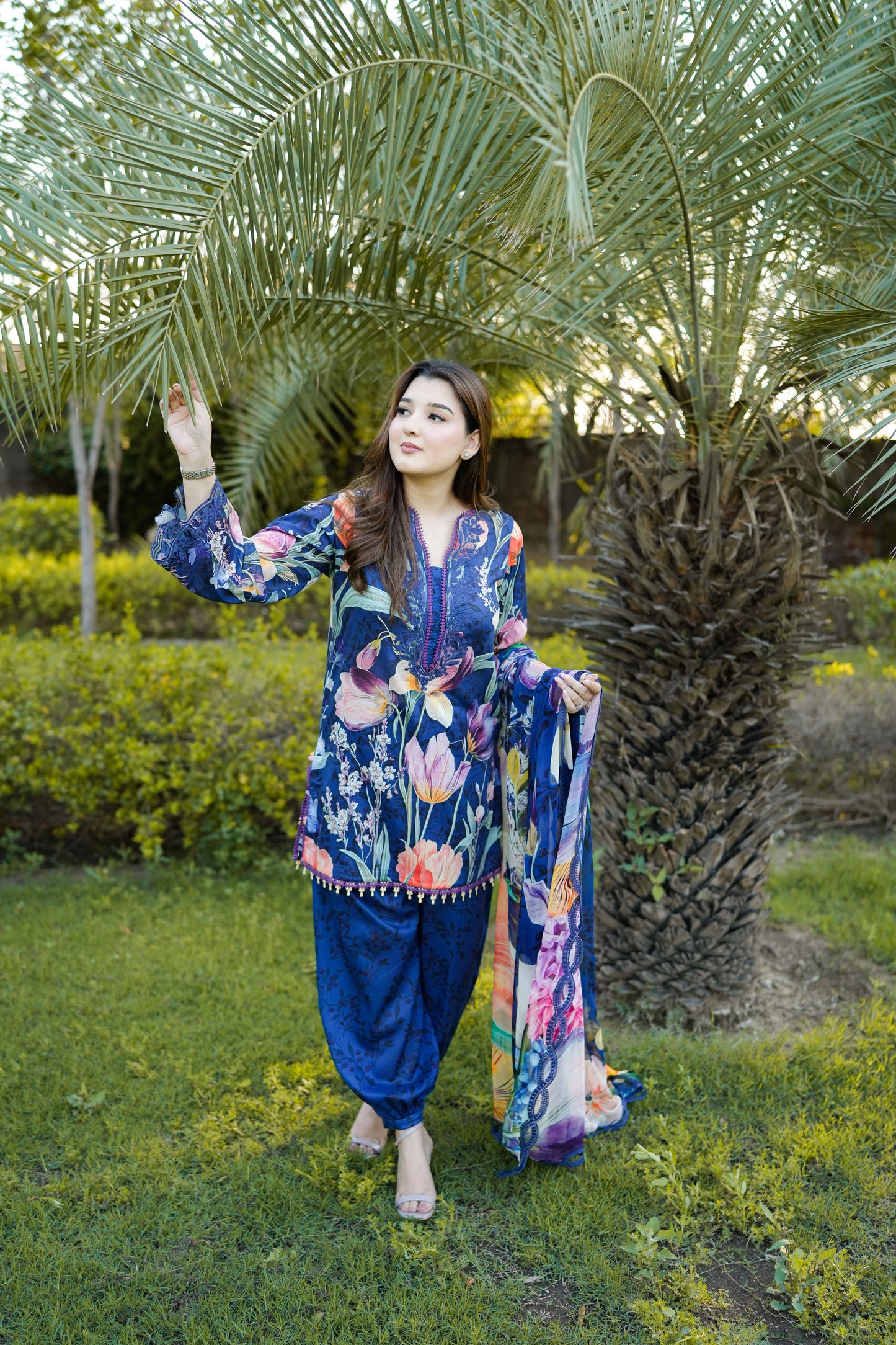 Rs 11500 Aneelas Stitched Lawn Print Emb 3pc Chiffon Duppata [SPR-26-34-A] [Dispatch Time 2.5 Months]
