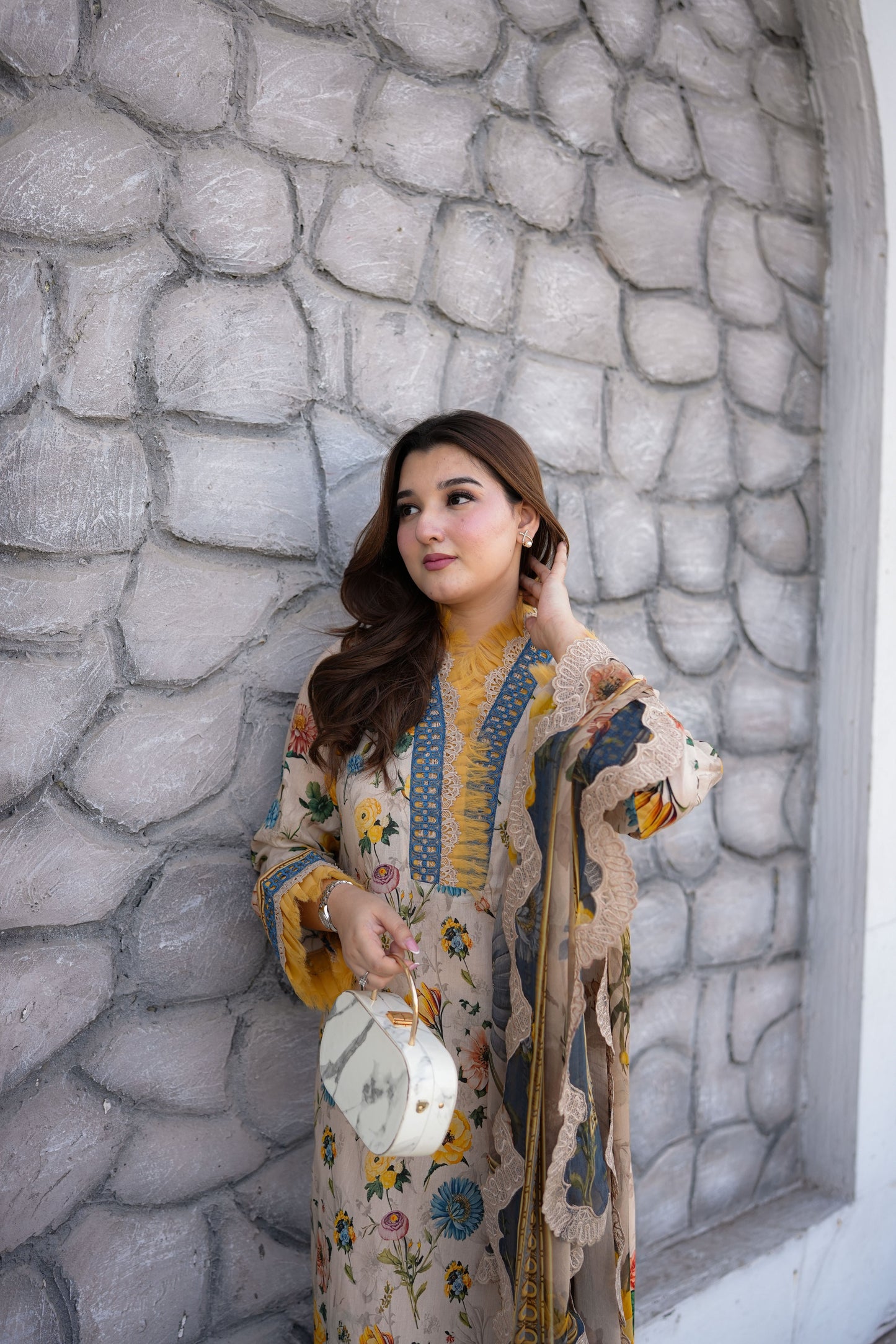 Rs 13000 Aneelas Stitched Lawn Print Emb 3pc Chiffon Duppata [SPR-26-42-A] [Dispatch Time 2.5 Months]