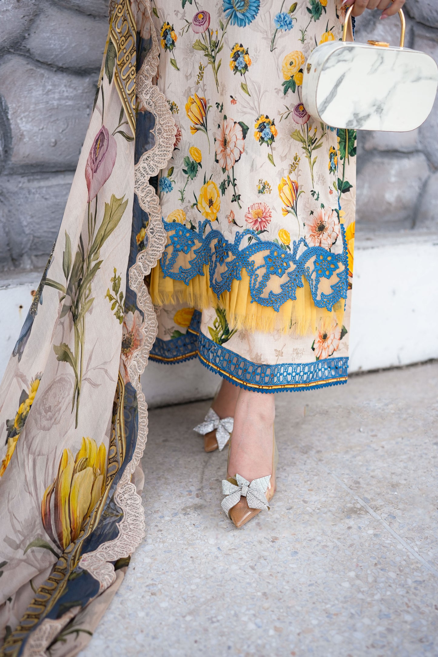 Rs 13000 Aneelas Stitched Lawn Print Emb 3pc Chiffon Duppata [SPR-26-42-A] [Dispatch Time 2.5 Months]