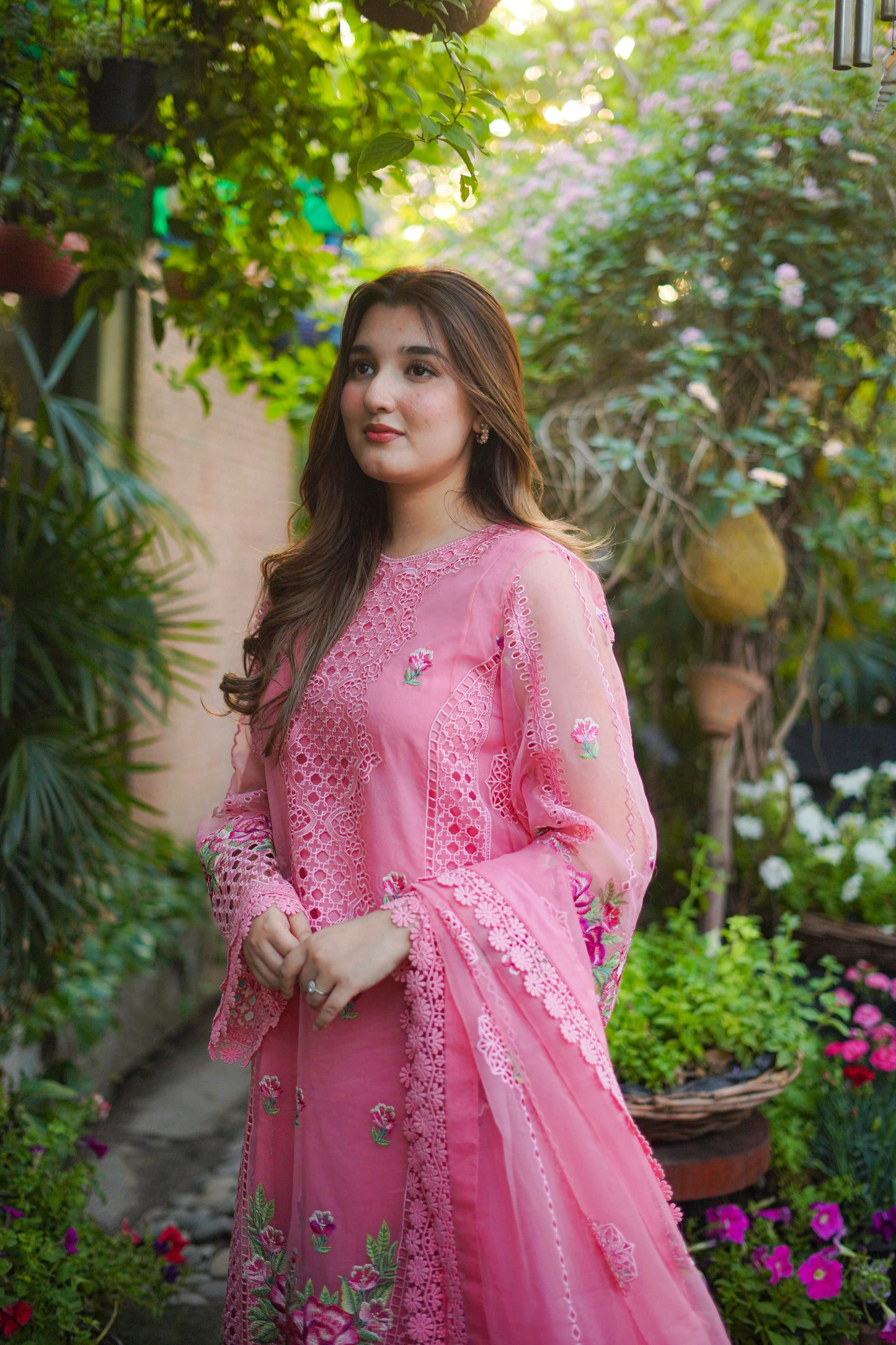Rs 19500 Aneelas Party Wear Stitched Organza Shirt Duppata Lawn Inner Cambric Trouser 4 Piece [Dispatch Date 15th May]