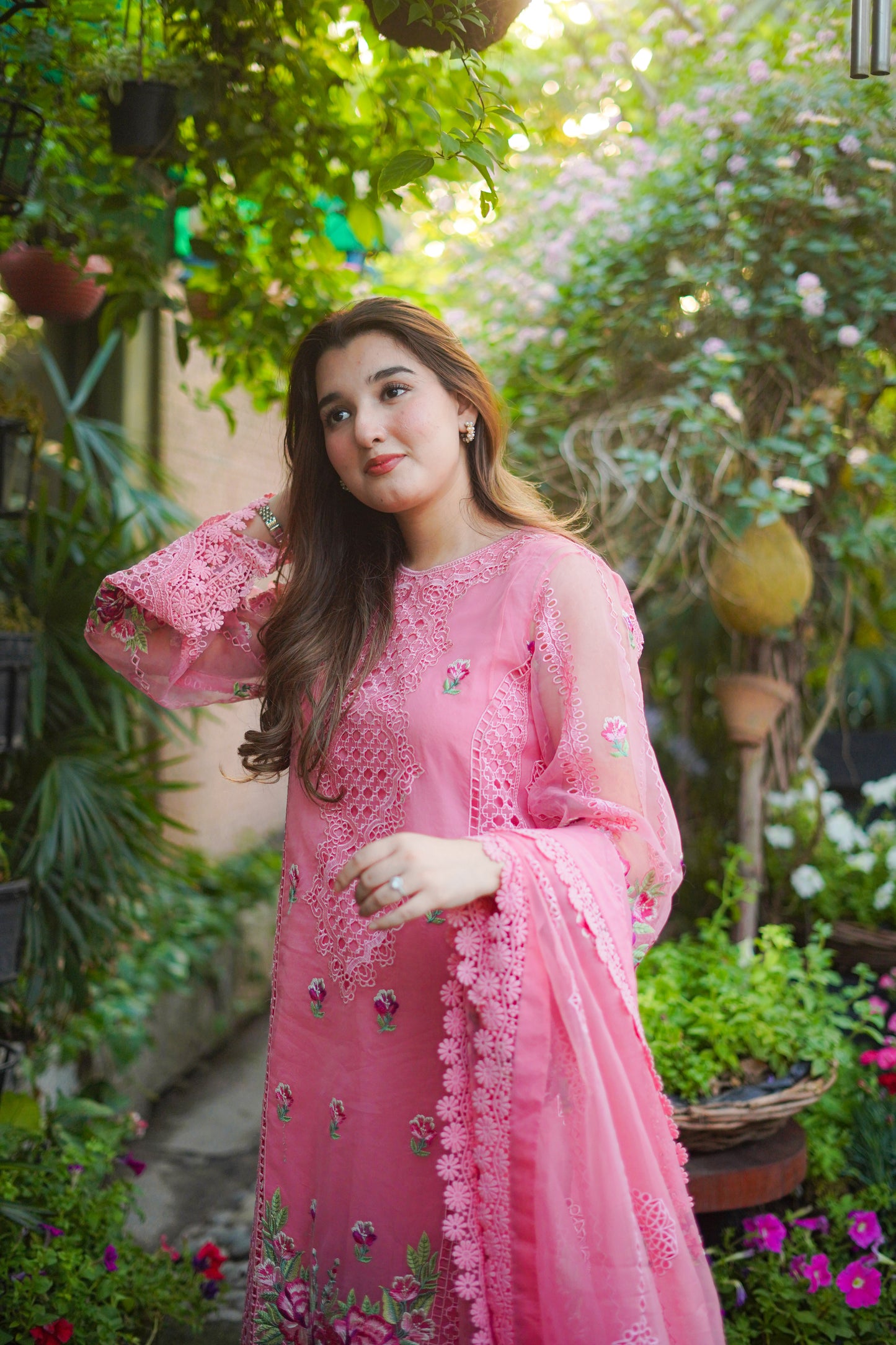 Rs 19500 Aneelas Party Wear Stitched Organza Shirt Duppata Lawn Inner Cambric Trouser 4 Piece [Dispatch Date 15th May]