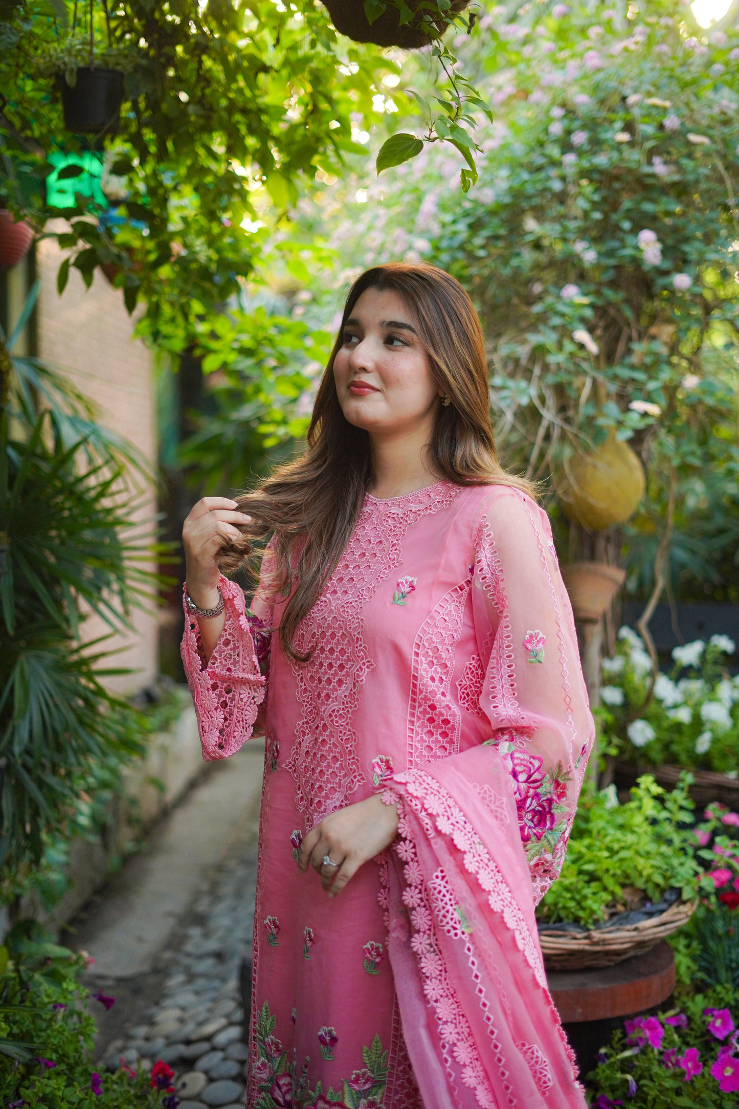 Rs 19500 Aneelas Party Wear Stitched Organza Shirt Duppata Lawn Inner Cambric Trouser 4 Piece [Dispatch Date 15th May]
