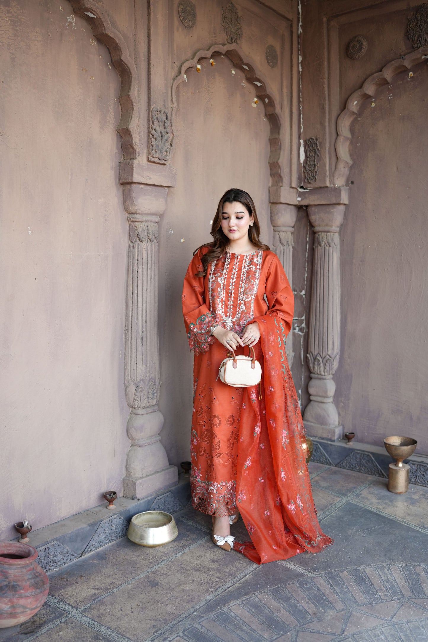 Rs 15500 Aneelas Stitched Luxury Lawn Emb 3pc Cotton Net Duppata [LUX-26-92] [Dispatch Time 2 Months]