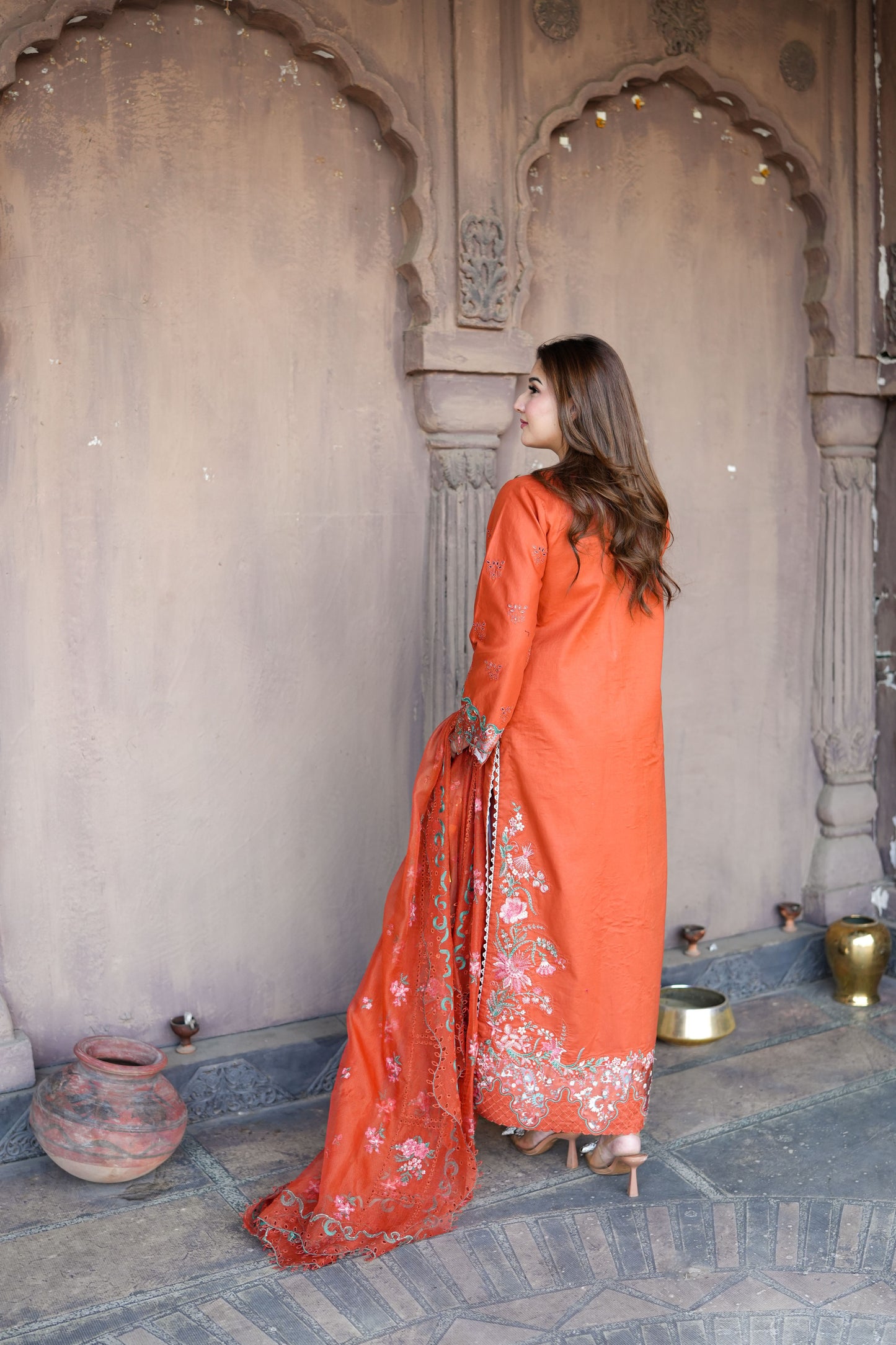 Rs 15500 Aneelas Stitched Luxury Lawn Emb 3pc Cotton Net Duppata [LUX-26-92] [Dispatch Time 2 Months]