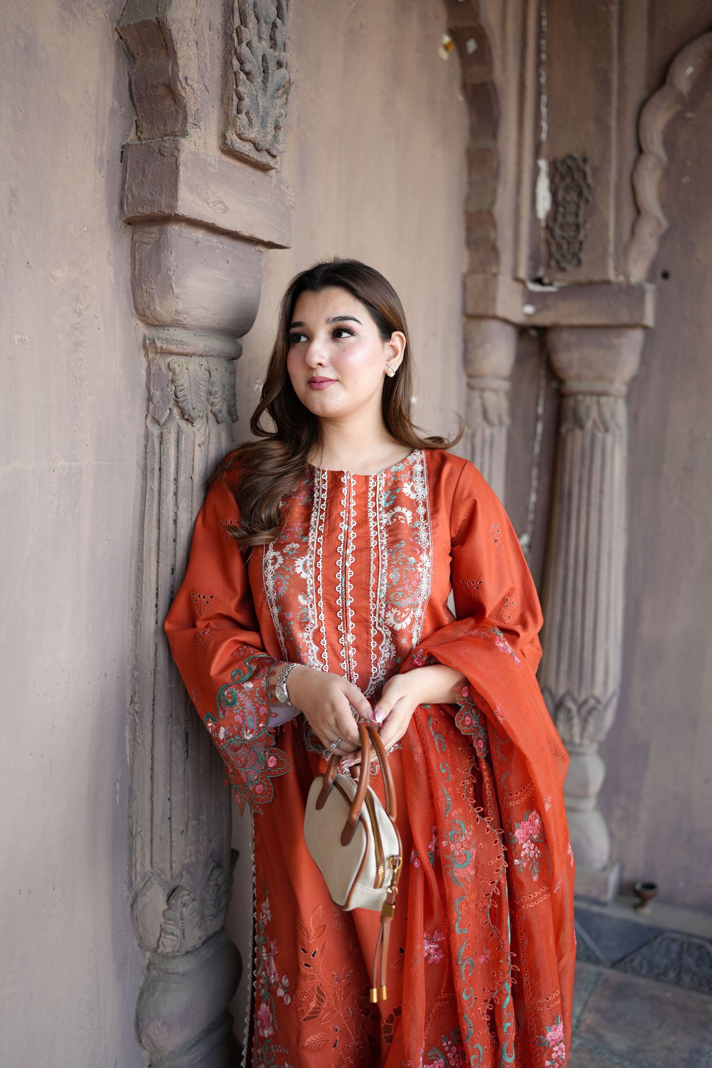 Rs 15500 Aneelas Stitched Luxury Lawn Emb 3pc Cotton Net Duppata [LUX-26-92] [Dispatch Time 2 Months]