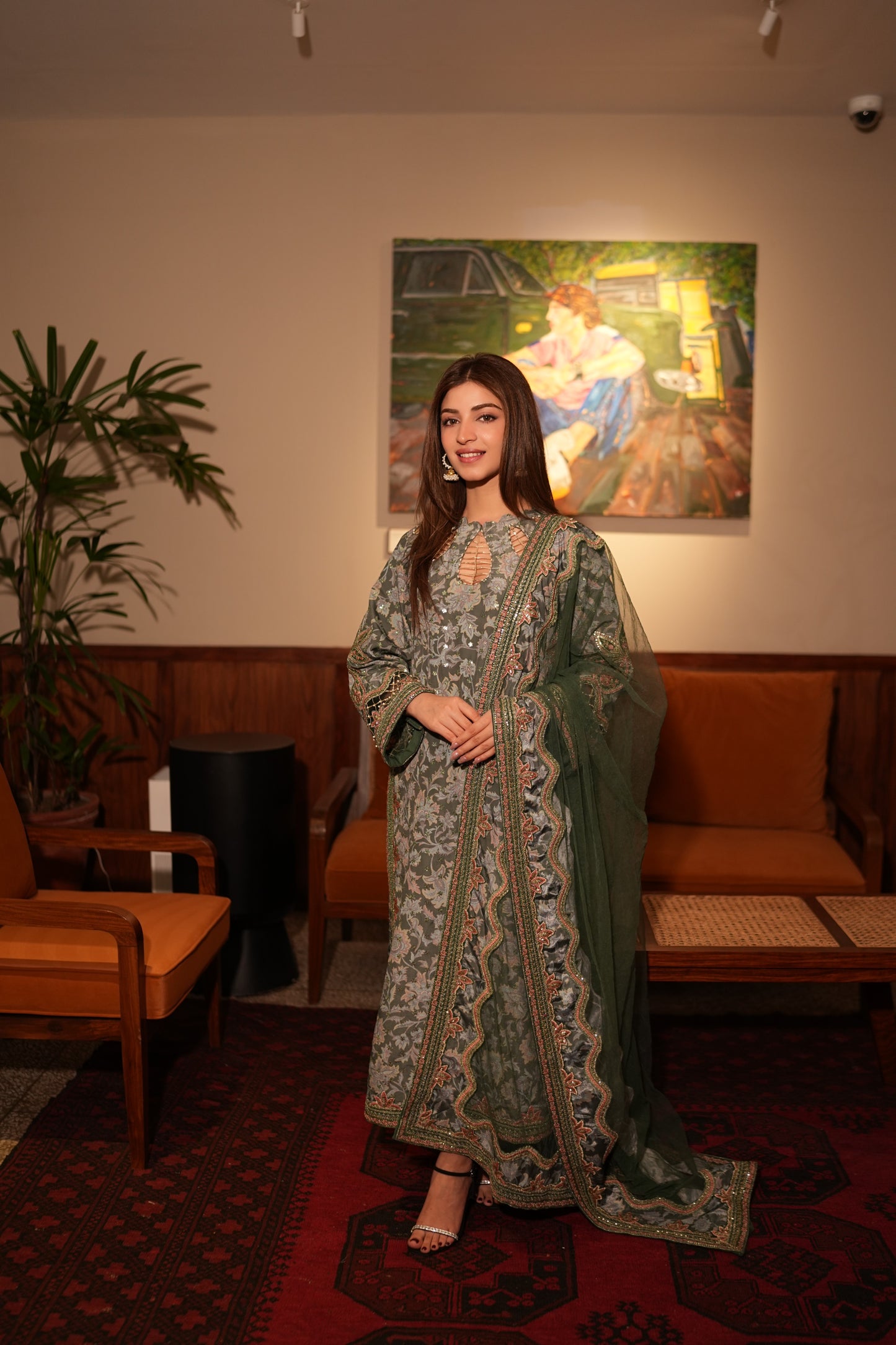 Rs 19500 Aneelas Stitched Silk Print Emb 3pc [FC-14] [Dispatch Time 2 Months]