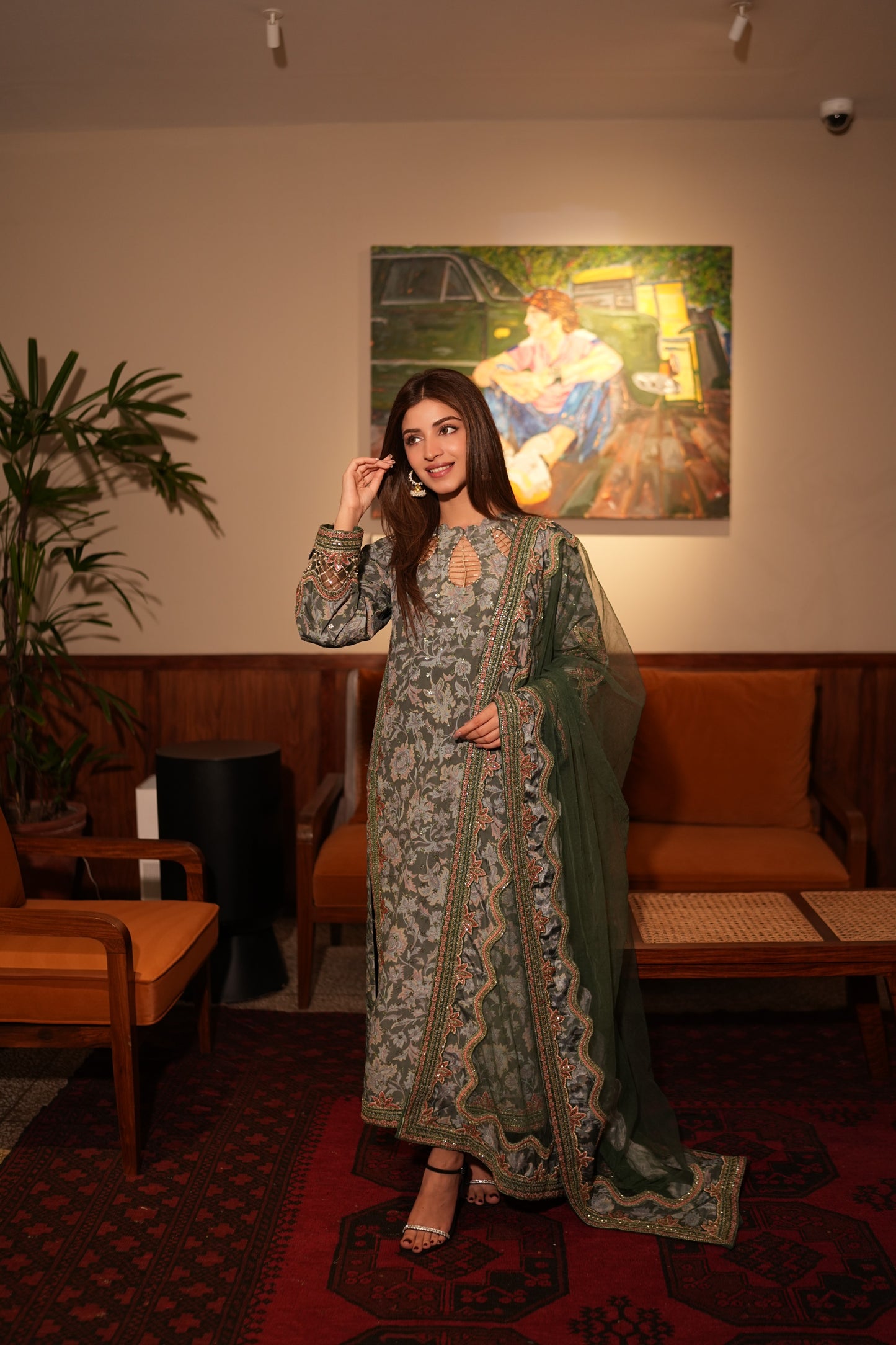 Rs 19500 Aneelas Stitched Silk Print Emb 3pc [FC-14] [Dispatch Time 2 Months]