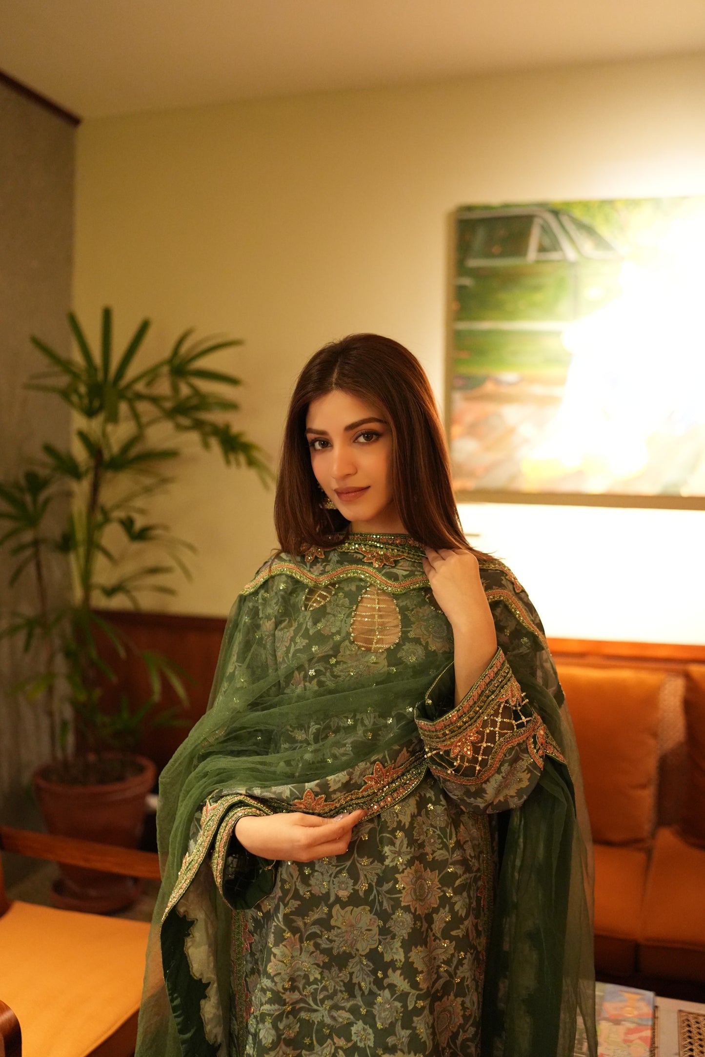 Rs 19500 Aneelas Stitched Silk Print Emb 3pc [FC-14] [Dispatch Time 2 Months]