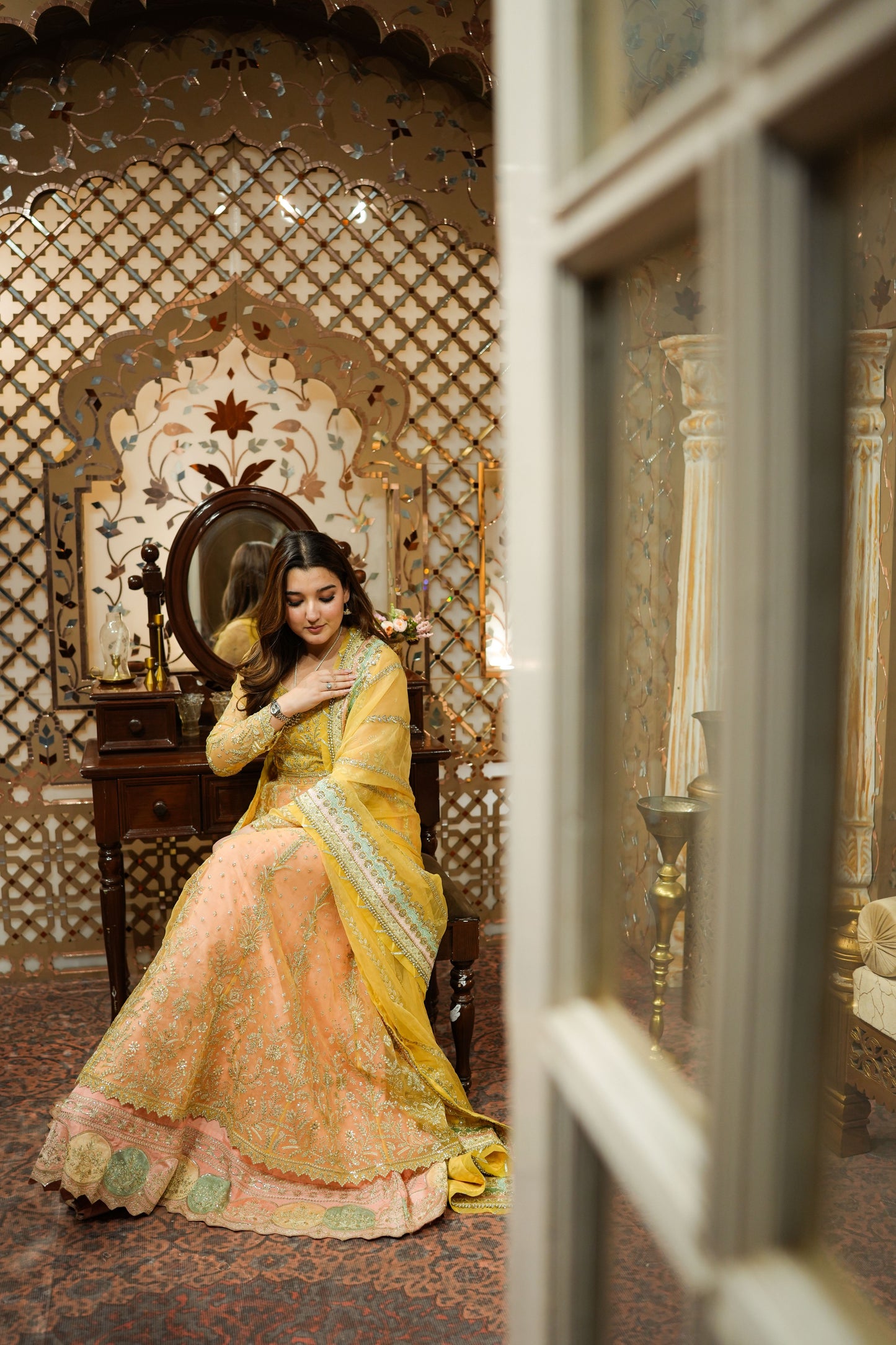 Rs 26000 Aneelas Stitched Bridal Organza 3pc Raw Silk Lehenga with Same Duppata [BR-30-A] [Dispatch Time 2 Months]