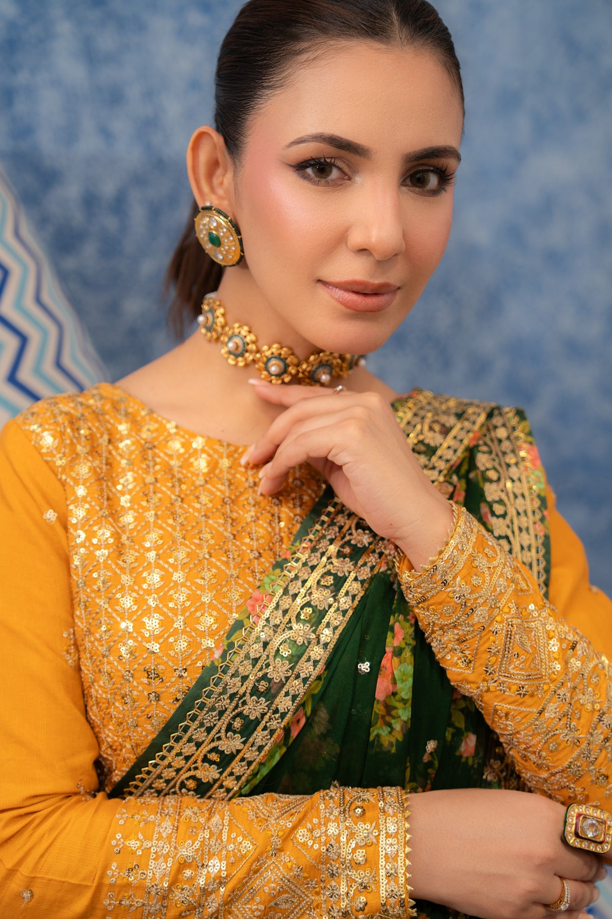 Aneelas Emb Chiffon Saree 3pc [SAR-04][Dispatch Time 2 Month]