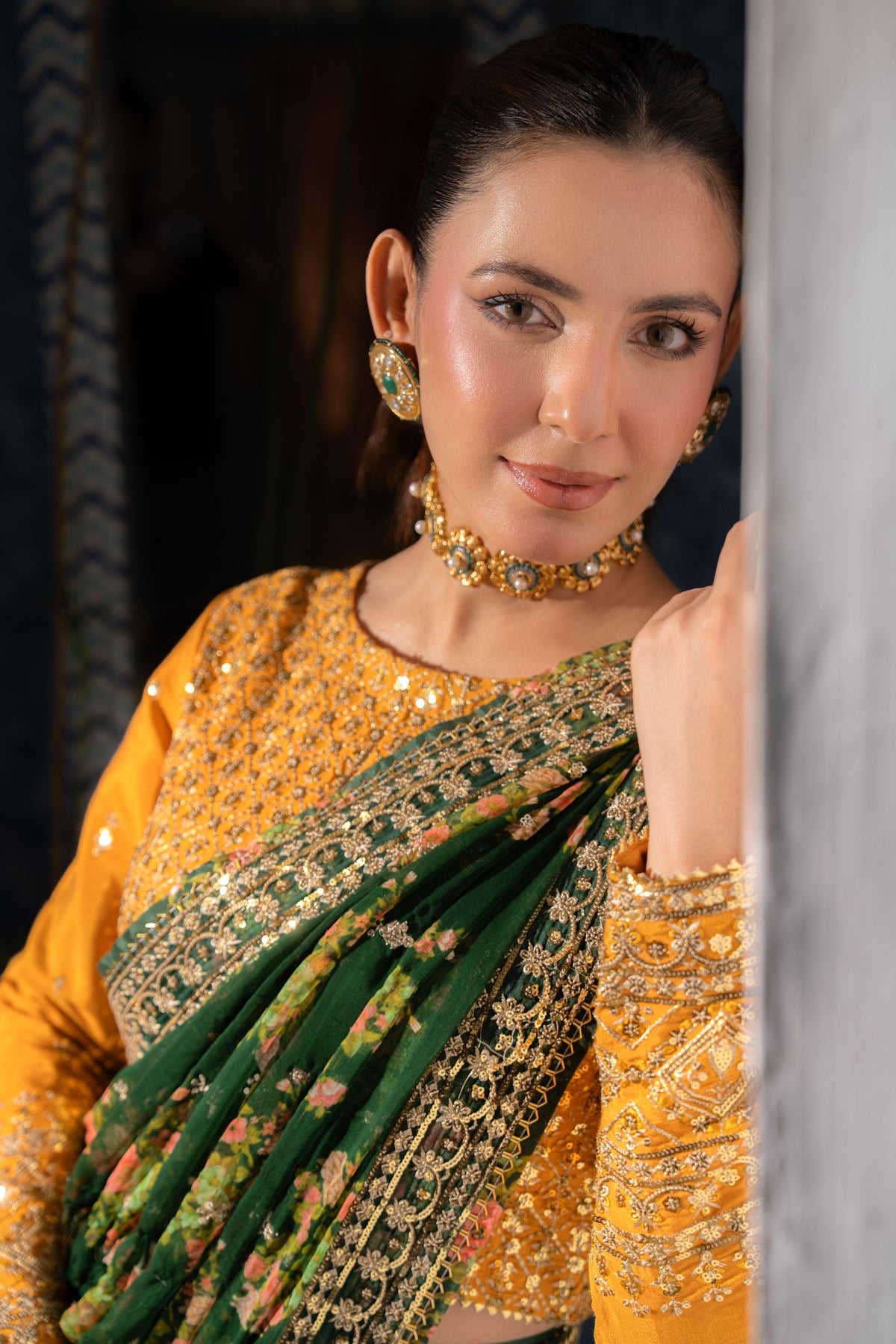 Aneelas Emb Chiffon Saree 3pc [SAR-04][Dispatch Time 2 Month]