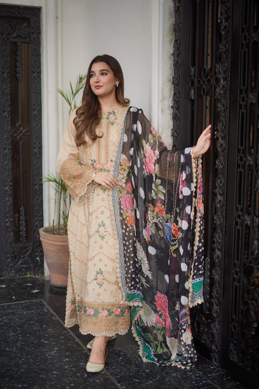 Rs 14500 Aneelas Emb Lawn Stitched 3pc [LUX-02] [Dispatch Time 1 Month]