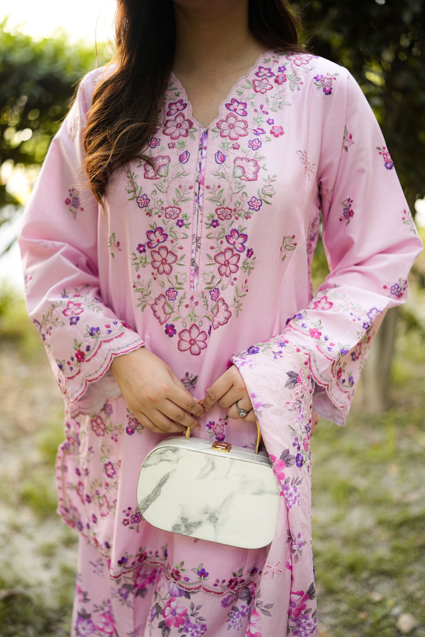 Rs 14000 Aneelas Stitched Lawn Emb 3pc Voile Lawn Print Emb Duppata [LUX-26-58-A] [Dispatch Time 2.5 Months]