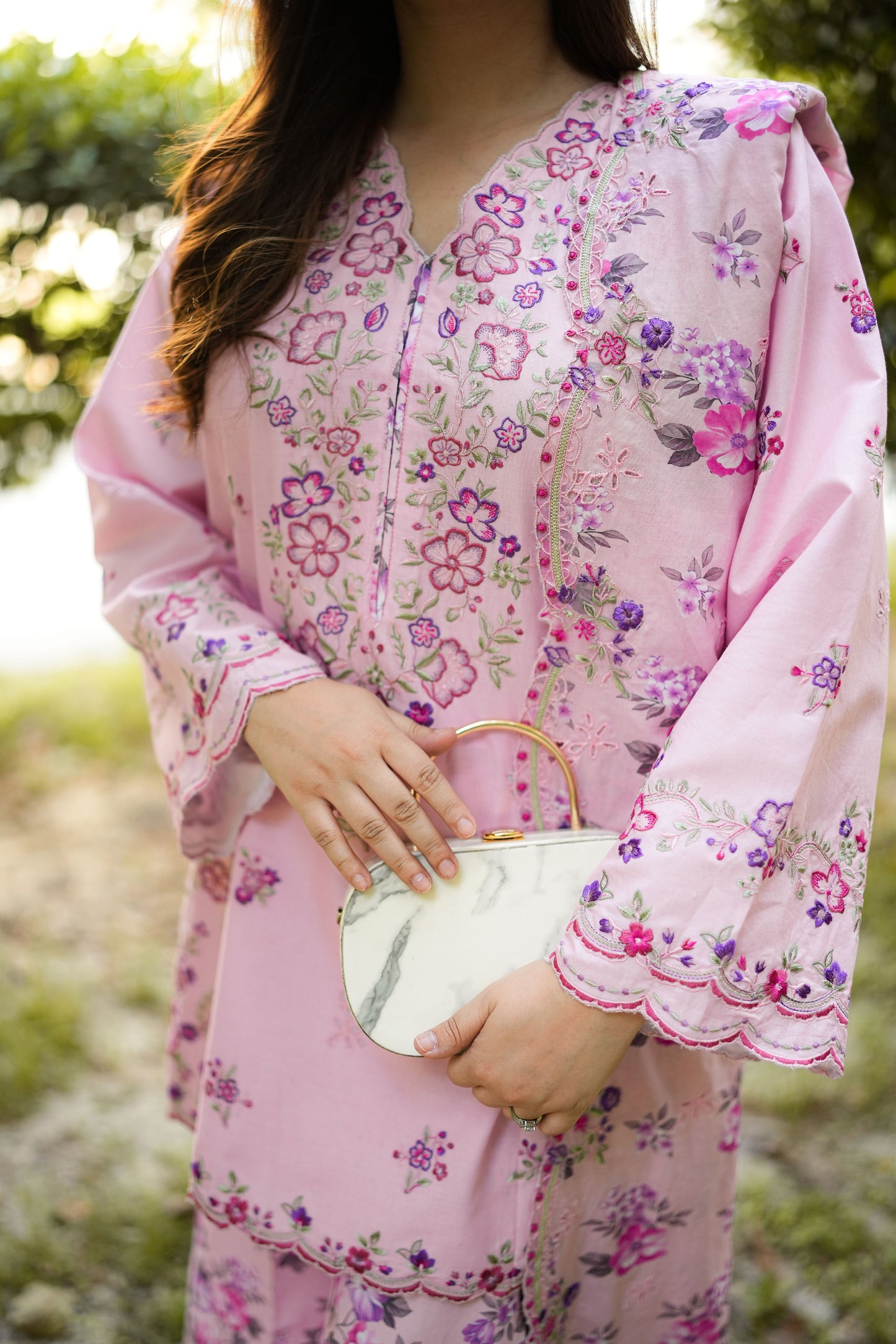 Rs 14000 Aneelas Stitched Lawn Emb 3pc Voile Lawn Print Emb Duppata [LUX-26-58-A] [Dispatch Time 2.5 Months]