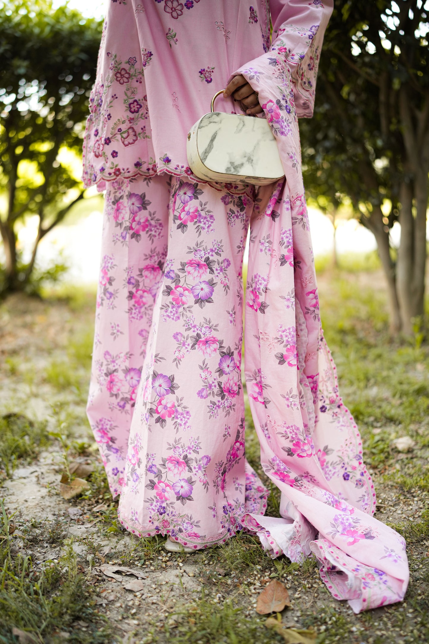 Rs 9500 Aneelas Stitched Lawn Emb Shirt Trouser 2pc [LUX-26-58] [Dispatch Time 2.5 Months]