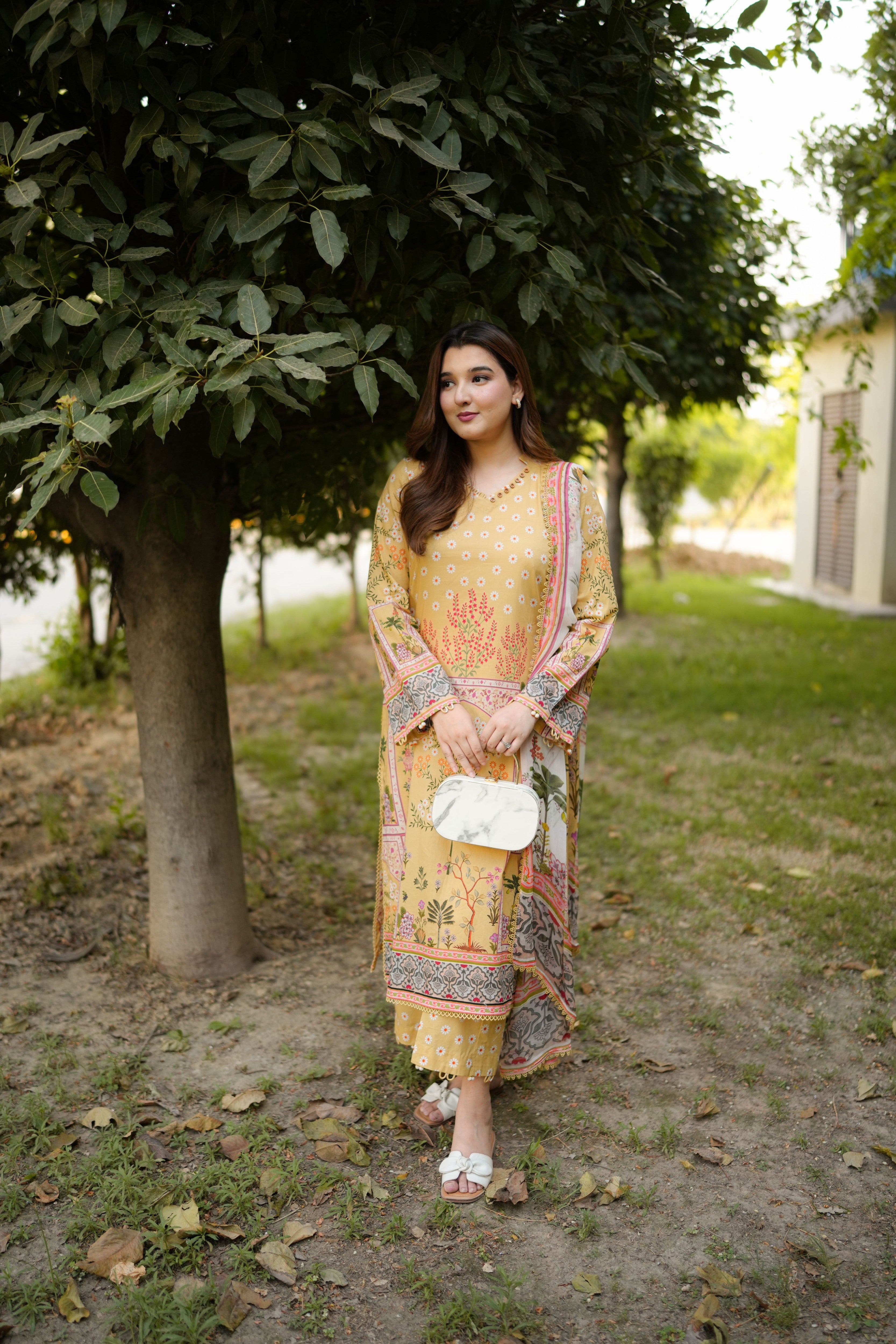 Rs 7500 Aneelas Stiched Printed Lawn With Voil Lawn Printed Duppata [SPR-26-45-A] [Dispatch Time 2 Months]