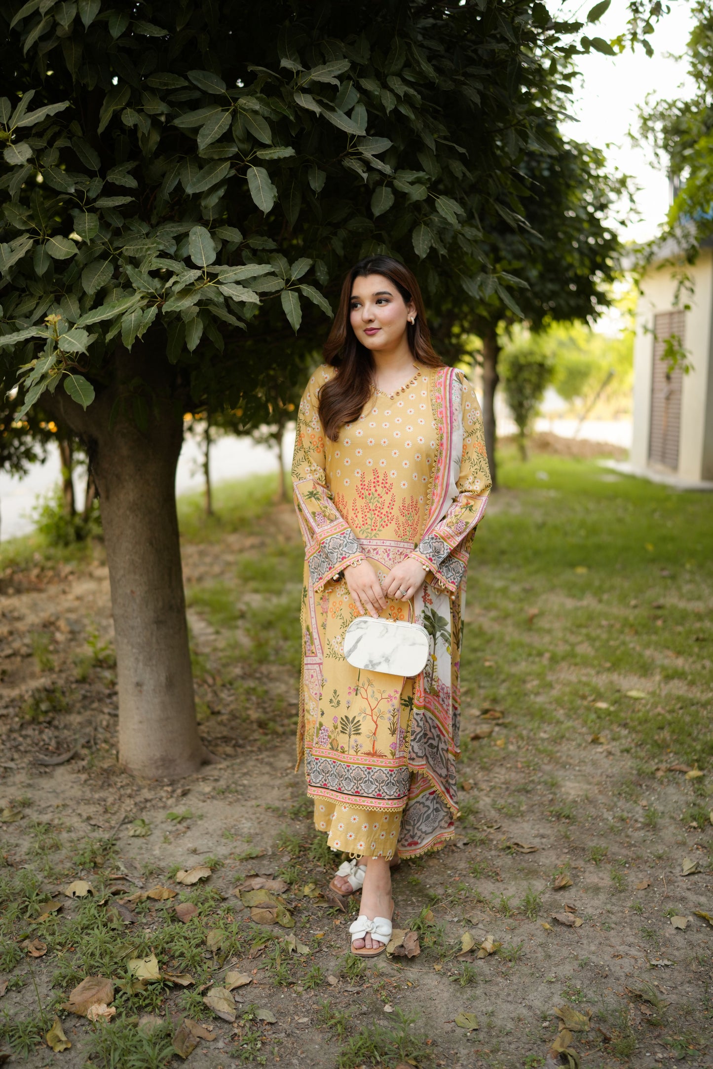 Rs 7500 Aneelas Stiched Printed Lawn With Voil Lawn Printed Duppata [SPR-26-45-A] [Dispatch Time 2 Months]