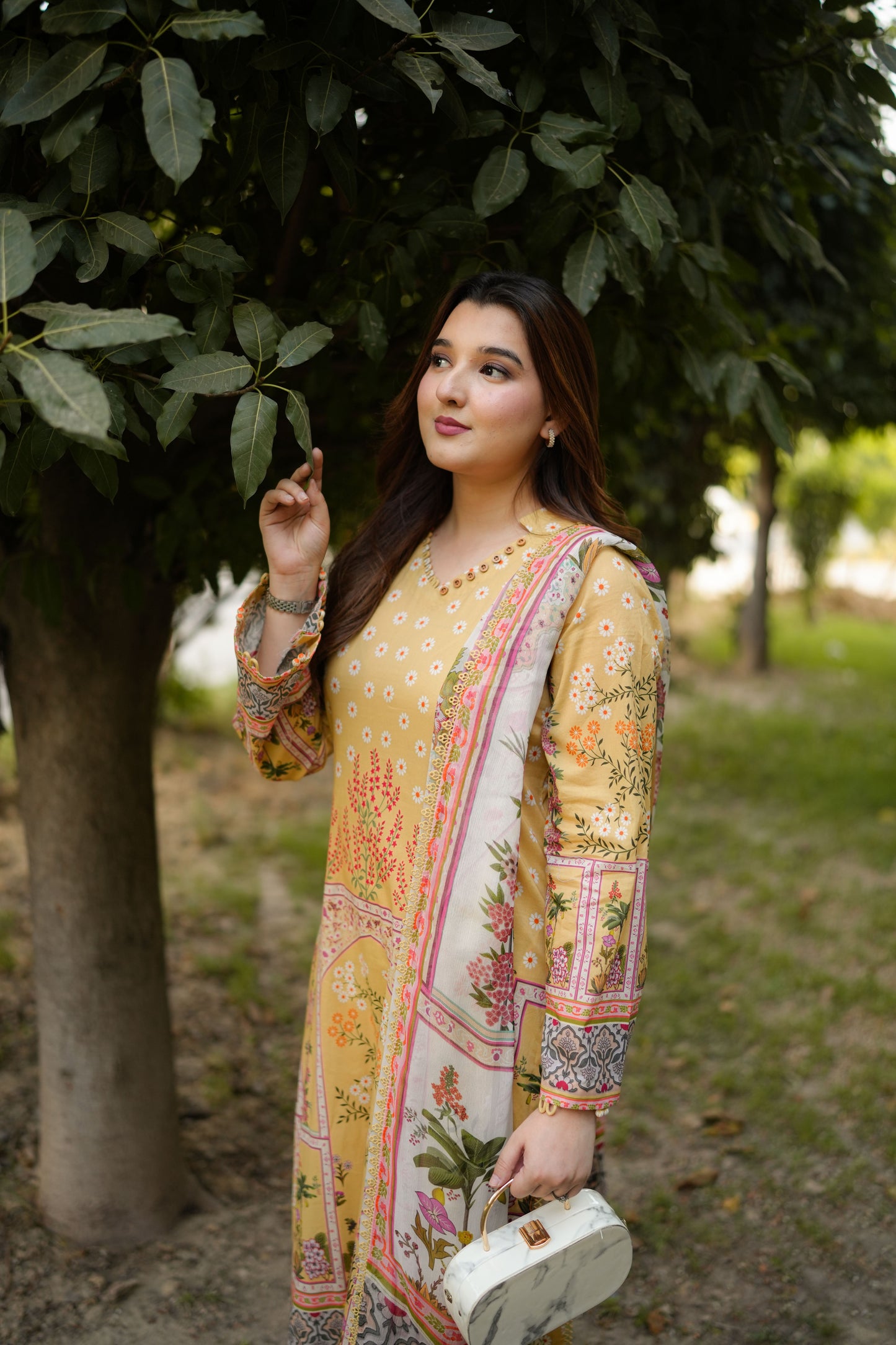 Rs 7500 Aneelas Stiched Printed Lawn With Voil Lawn Printed Duppata [SPR-26-45-A] [Dispatch Time 2 Months]