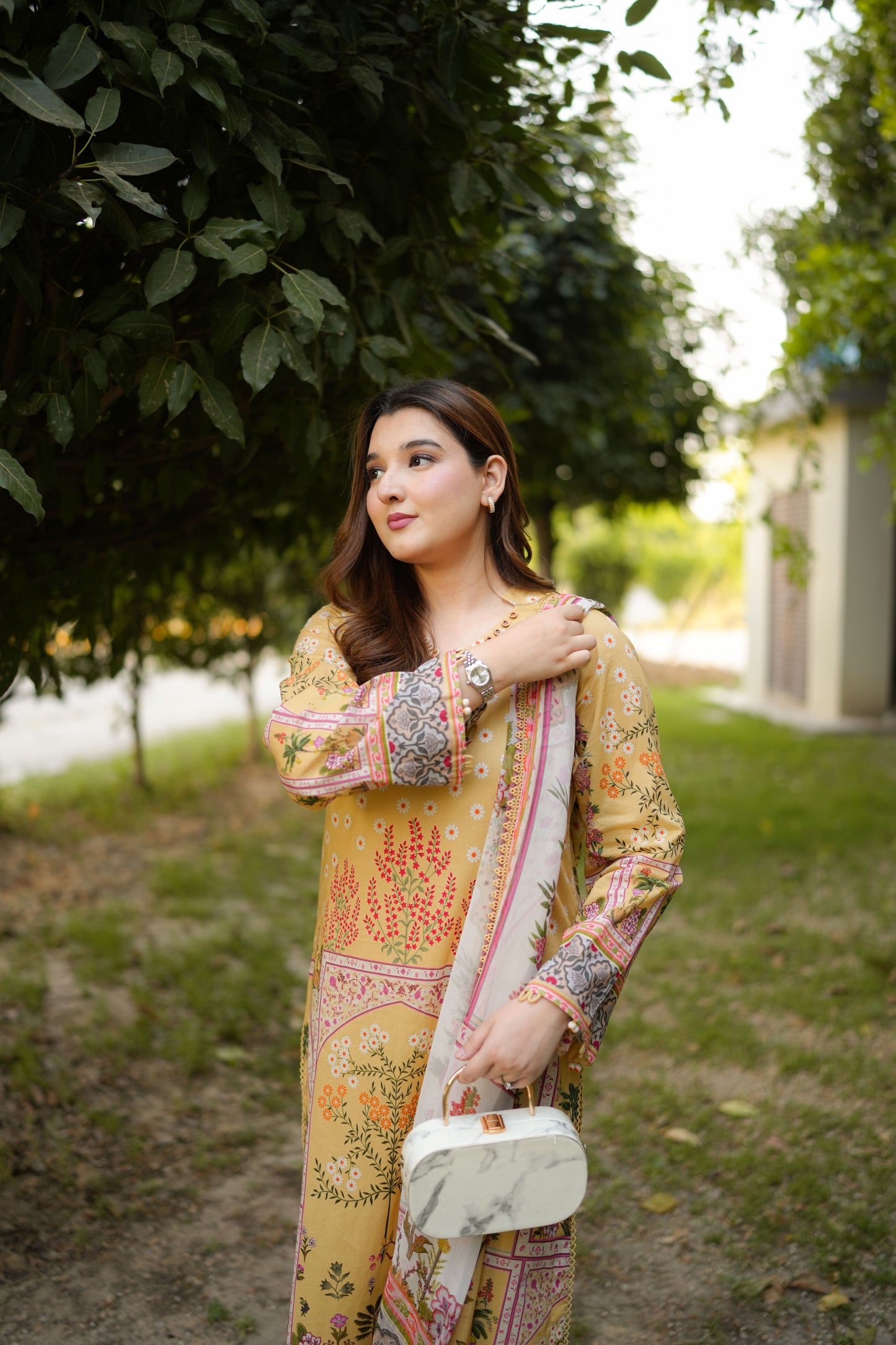 Rs 8300 Aneelas Stitched Printed Lawn With Chiffon Printed Duppata [SPR-26-45-B] [Dispatch Time 2 Months]