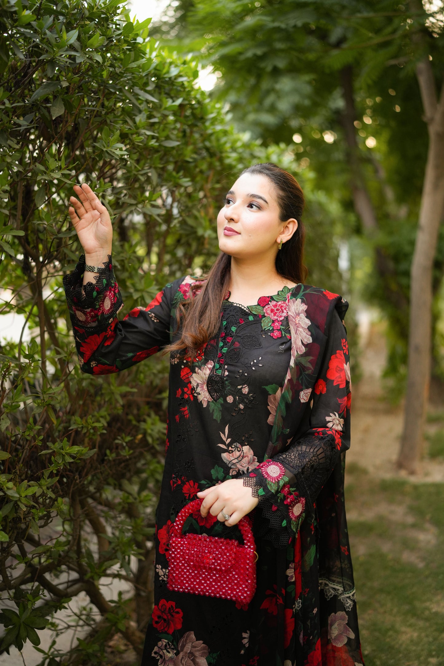 Rs 12500 Aneelas Stitched Lawn Print Emb 3pc Chiffon Duppata [SPR-26-47-A] [Dispatch Time 2.5 Months]