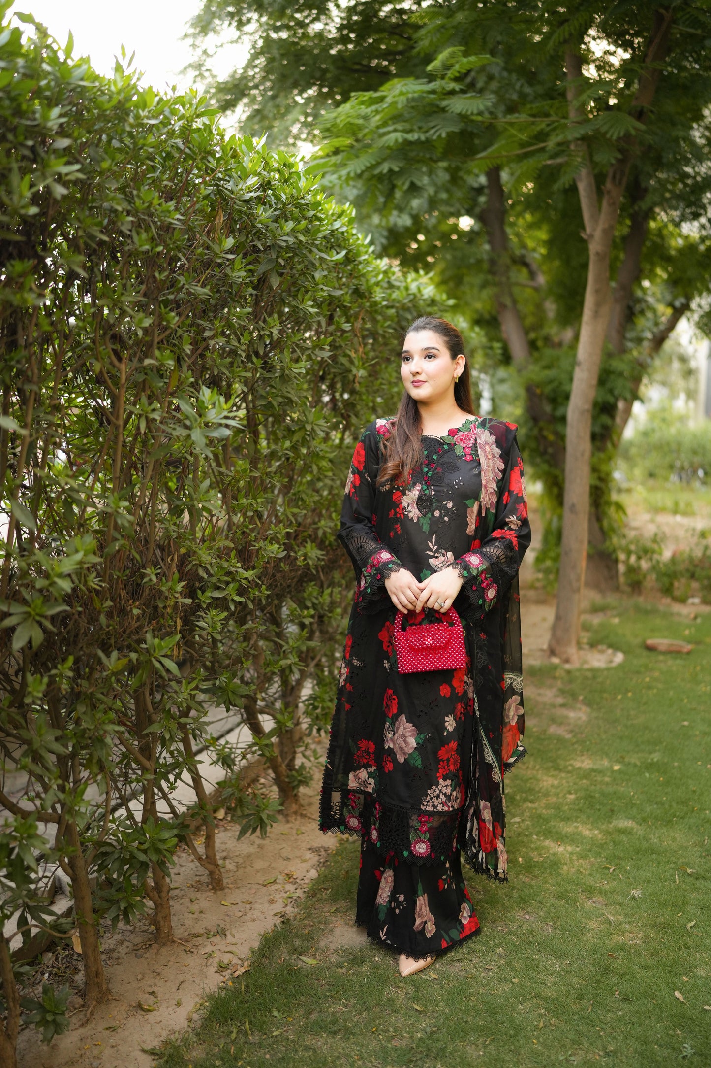 Rs 12500 Aneelas Stitched Lawn Print Emb 3pc Chiffon Duppata [SPR-26-47-A] [Dispatch Time 2.5 Months]