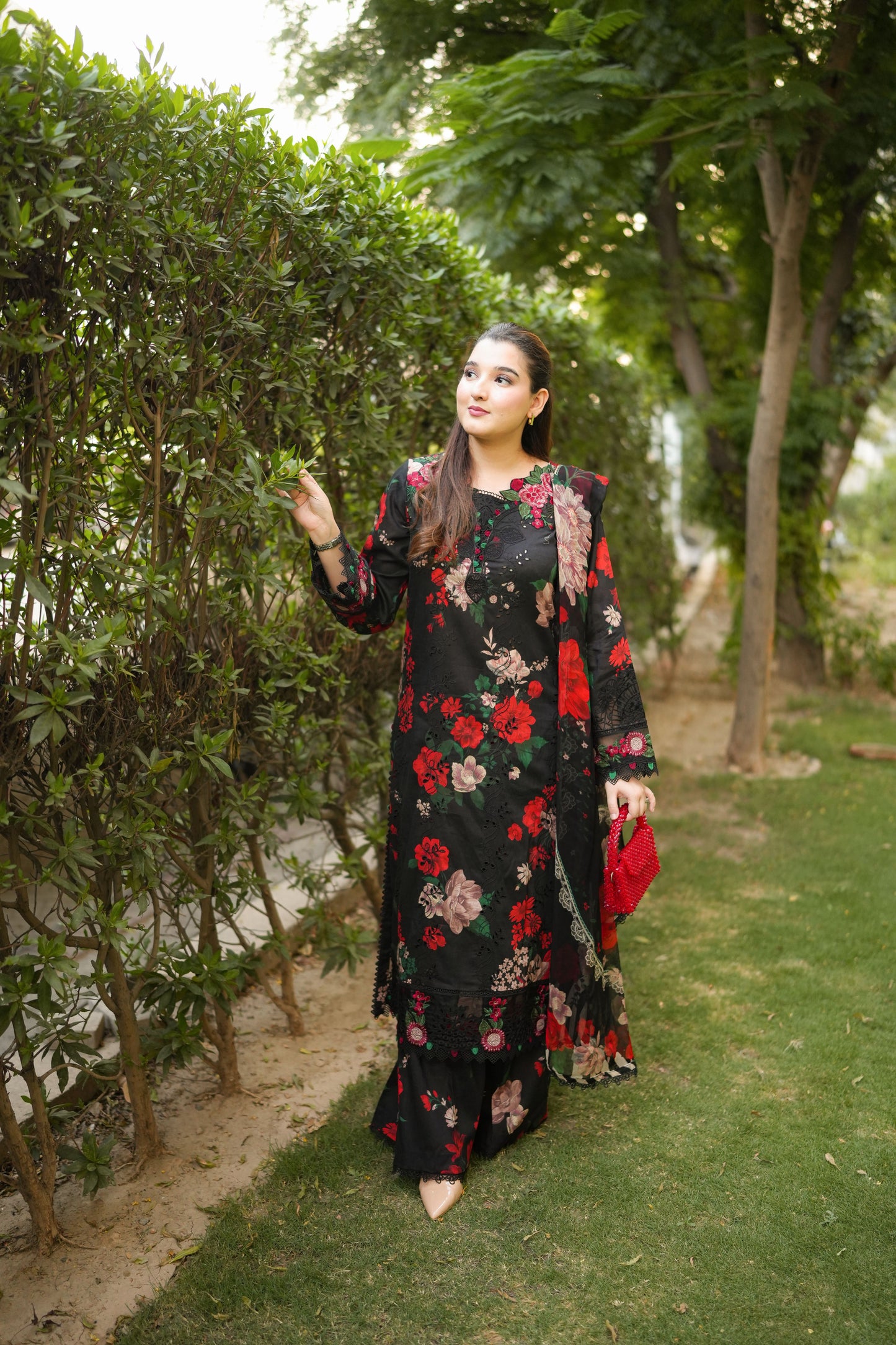 Rs 12500 Aneelas Stitched Lawn Print Emb 3pc Chiffon Duppata [SPR-26-47-A] [Dispatch Time 2.5 Months]