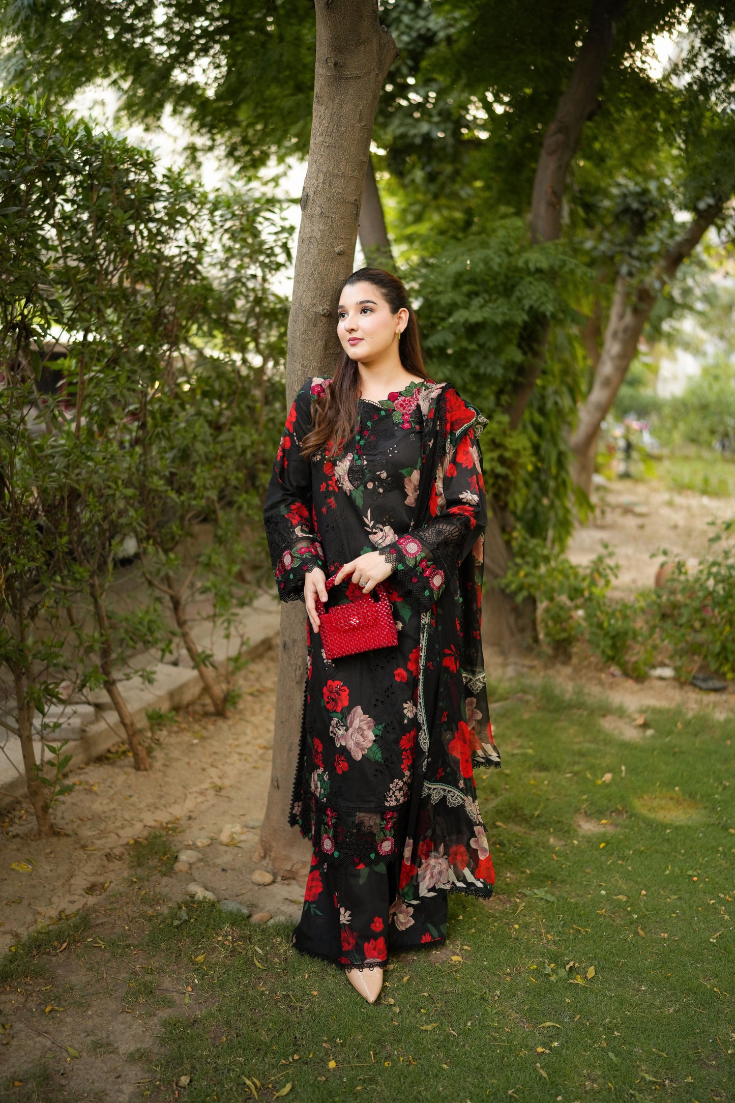 Rs 12500 Aneelas Stitched Lawn Print Emb 3pc Chiffon Duppata [SPR-26-47-A] [Dispatch Time 2.5 Months]