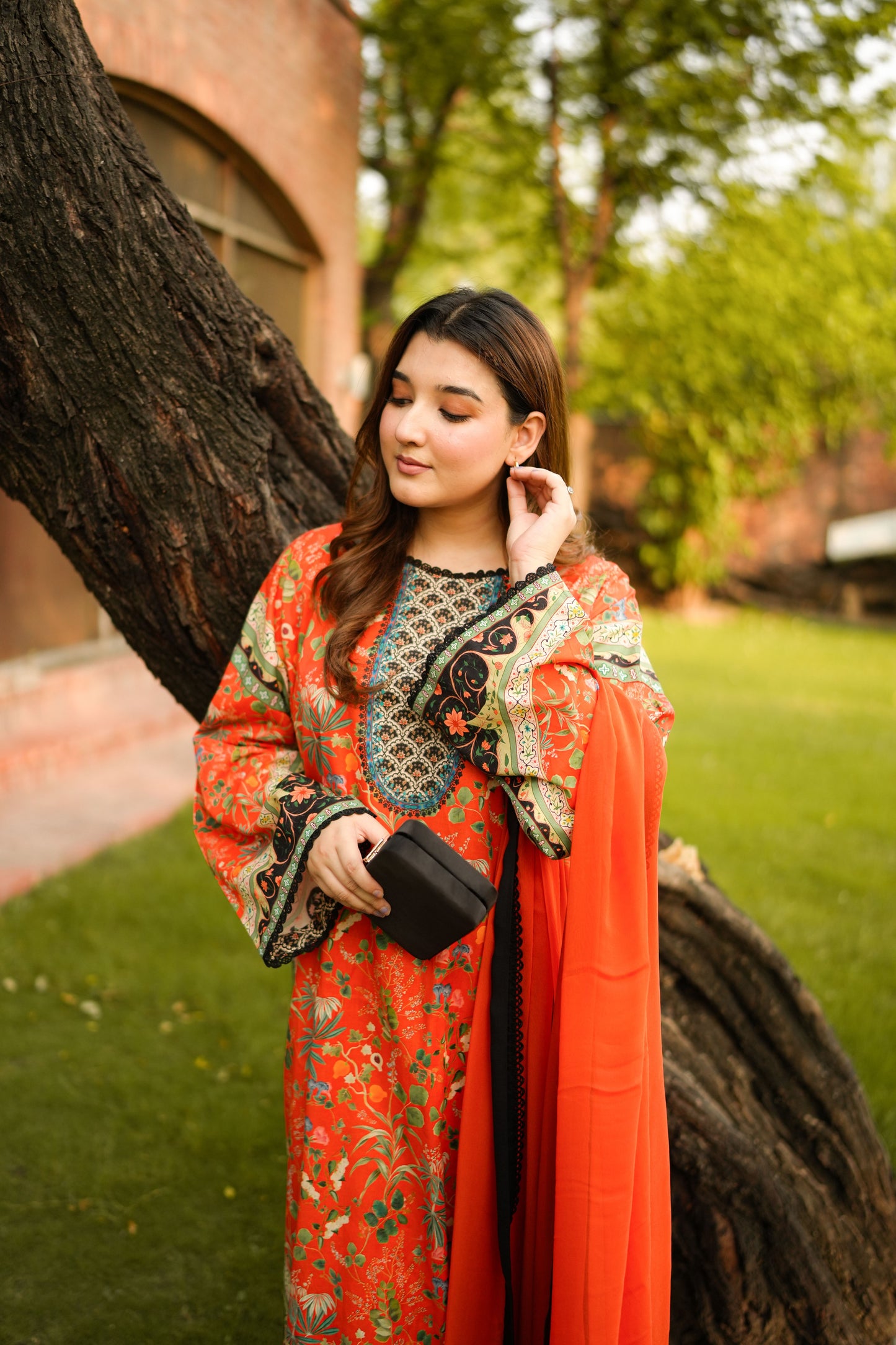 Rs 5500 Aneelas Stitched Print Lawn Kurta Trouser 2pc [SPR-26-29-A] [Dispatch Time 2.5 Months]
