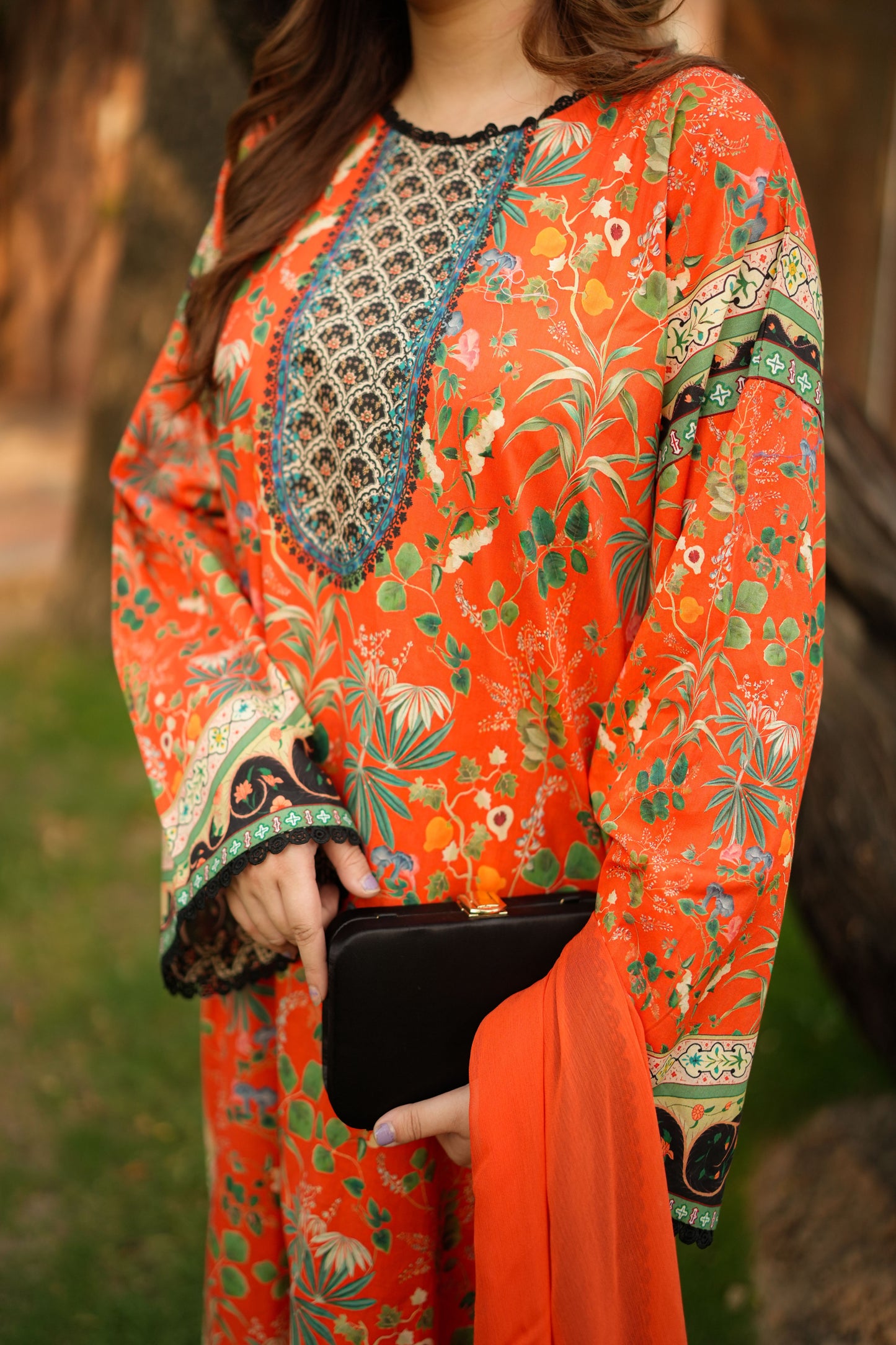Rs 5500 Aneelas Stitched Print Lawn Kurta Trouser 2pc [SPR-26-29-A] [Dispatch Time 2.5 Months]