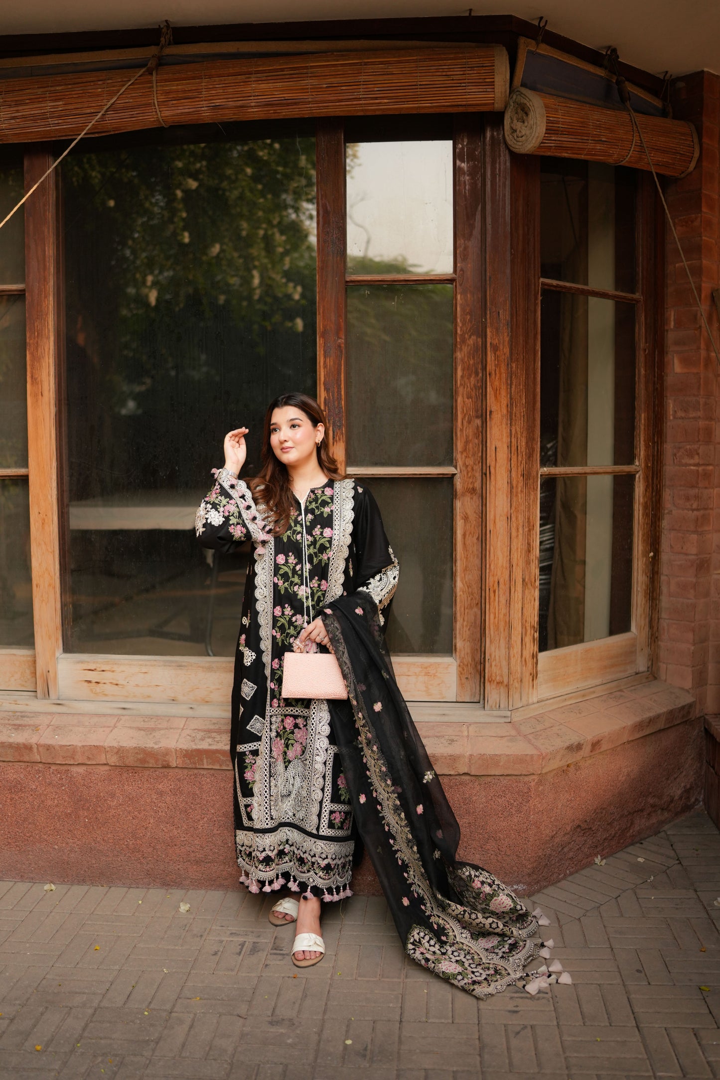 Rs 18000 Aneelas Stitched Luxury Lawn Emb 3pc Khadi Net Duppata [LUX-26-61] [Dispatch Time 2 Months]