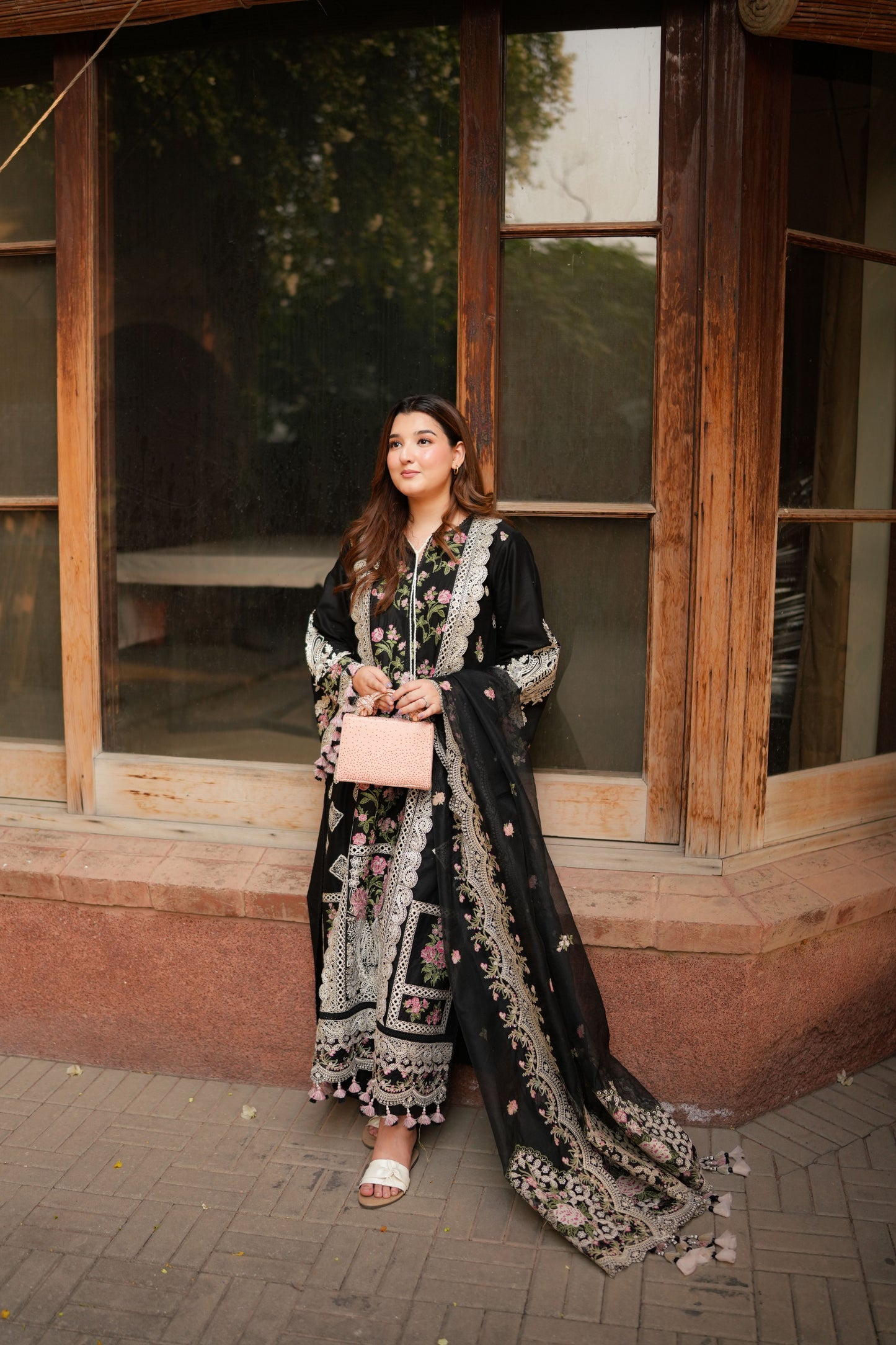 Rs 18000 Aneelas Stitched Luxury Lawn Emb 3pc Khadi Net Duppata [LUX-26-61] [Dispatch Time 2 Months]