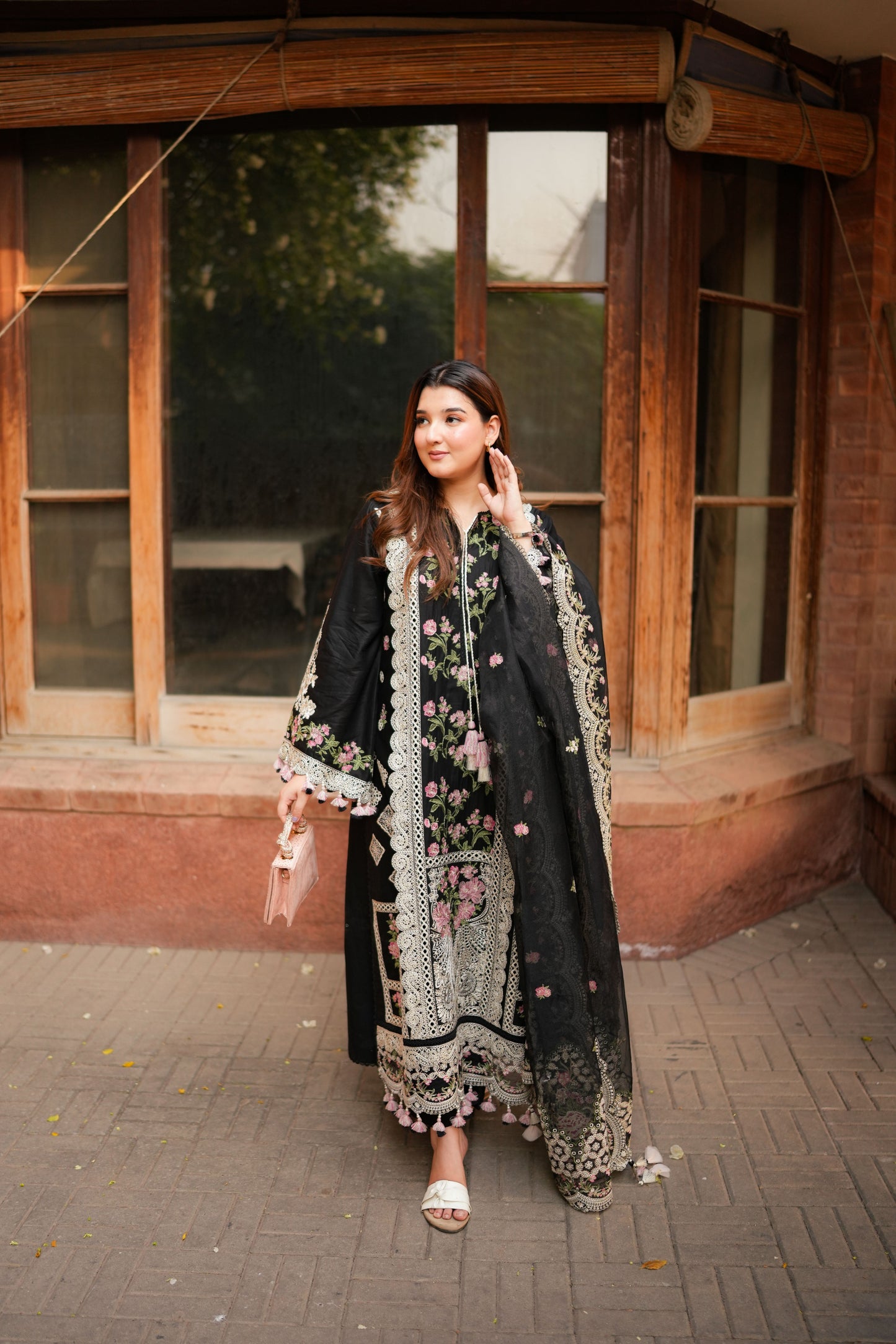 Rs 18000 Aneelas Stitched Luxury Lawn Emb 3pc Khadi Net Duppata [LUX-26-61] [Dispatch Time 2 Months]