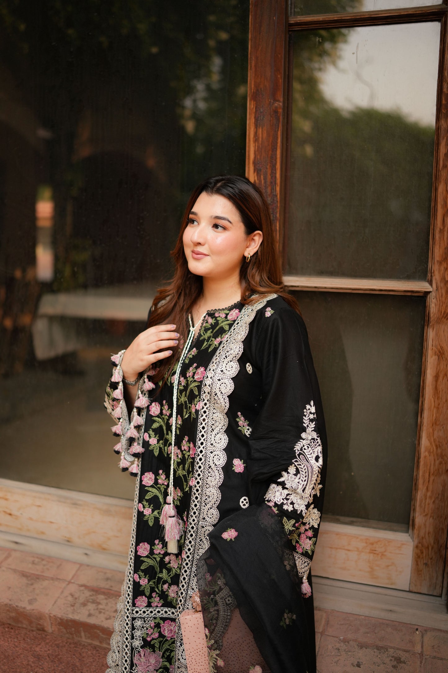 Rs 18000 Aneelas Stitched Luxury Lawn Emb 3pc Khadi Net Duppata [LUX-26-61] [Dispatch Time 2 Months]