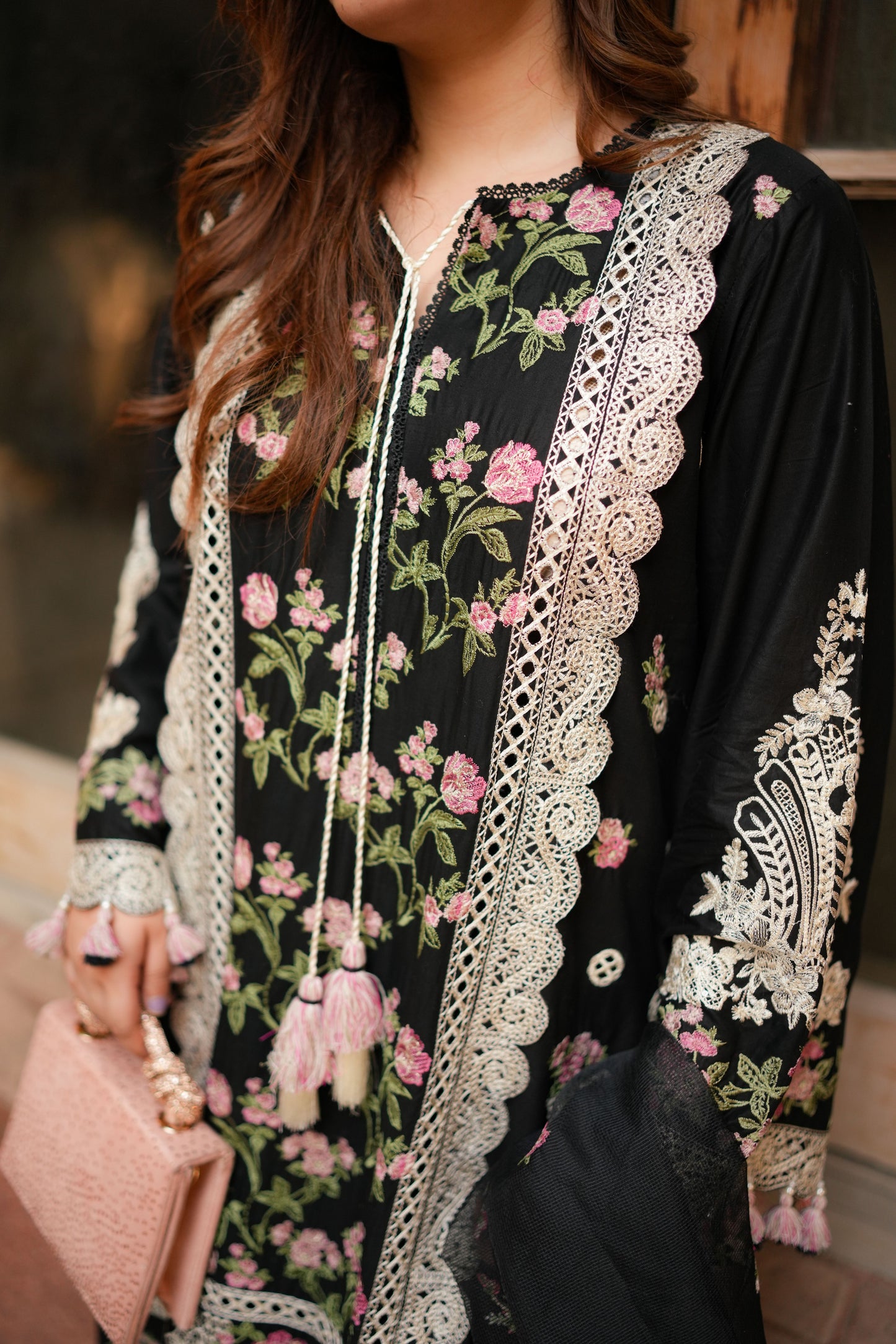 Rs 18000 Aneelas Stitched Luxury Lawn Emb 3pc Khadi Net Duppata [LUX-26-61] [Dispatch Time 2 Months]