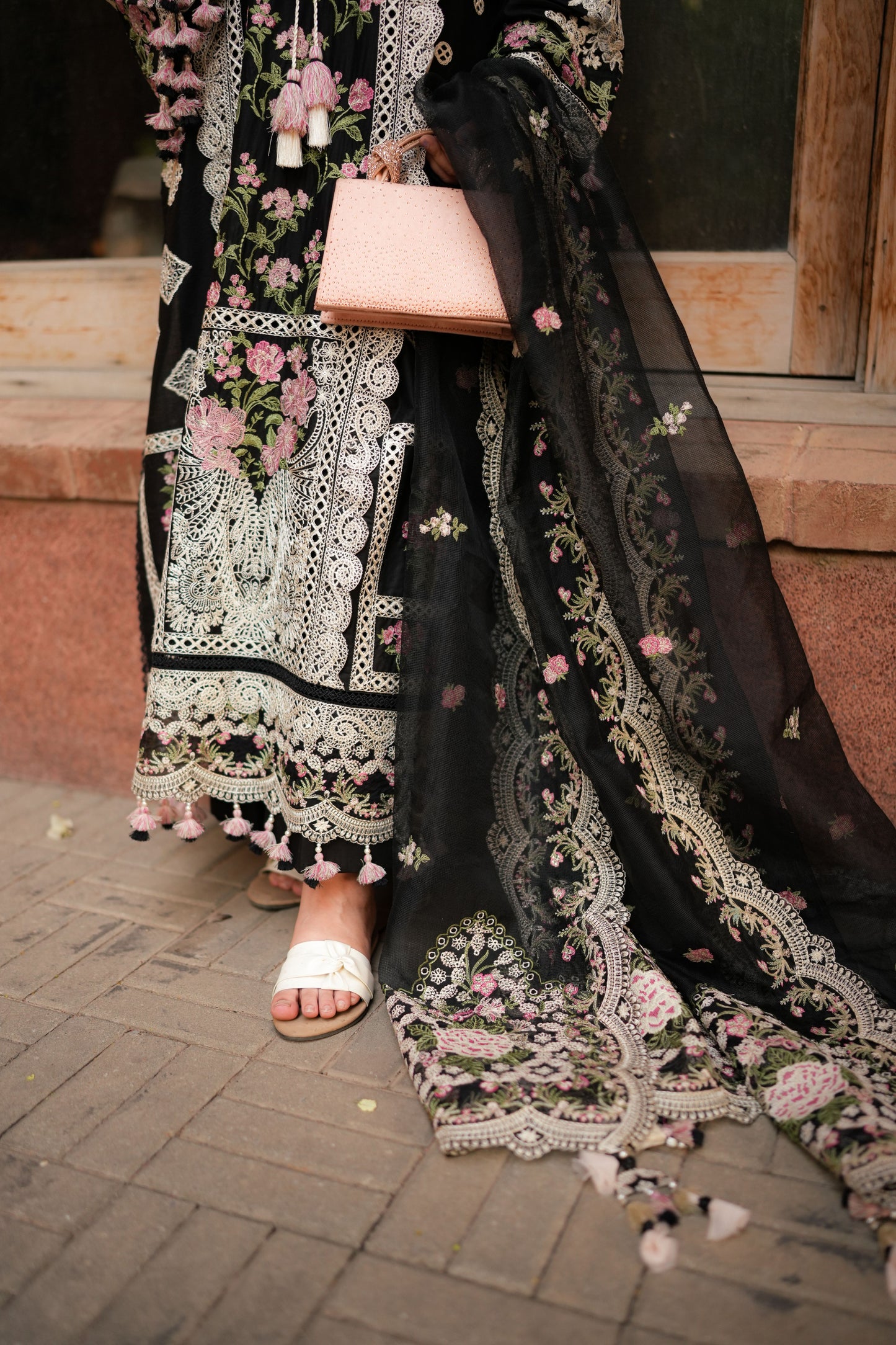 Rs 18000 Aneelas Stitched Luxury Lawn Emb 3pc Khadi Net Duppata [LUX-26-61] [Dispatch Time 2 Months]