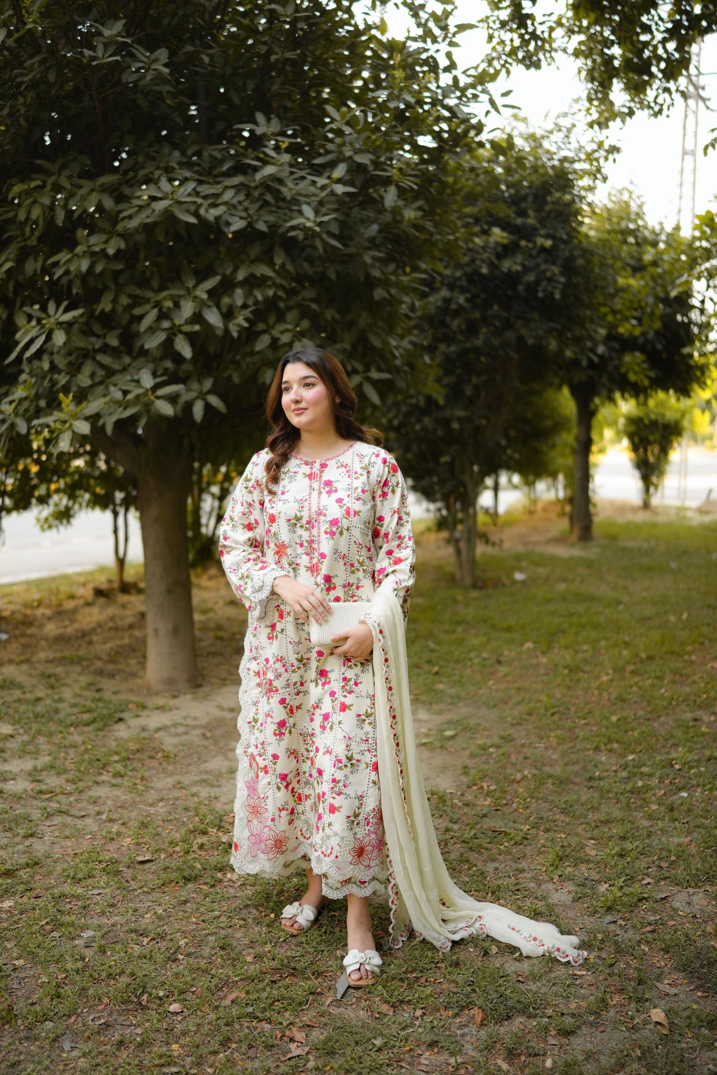 Rs 13800 Aneelas Stitched Print Emb 3pc Chiffon Duppata [SPR-26-64] [Dispatch Time 2 Months]