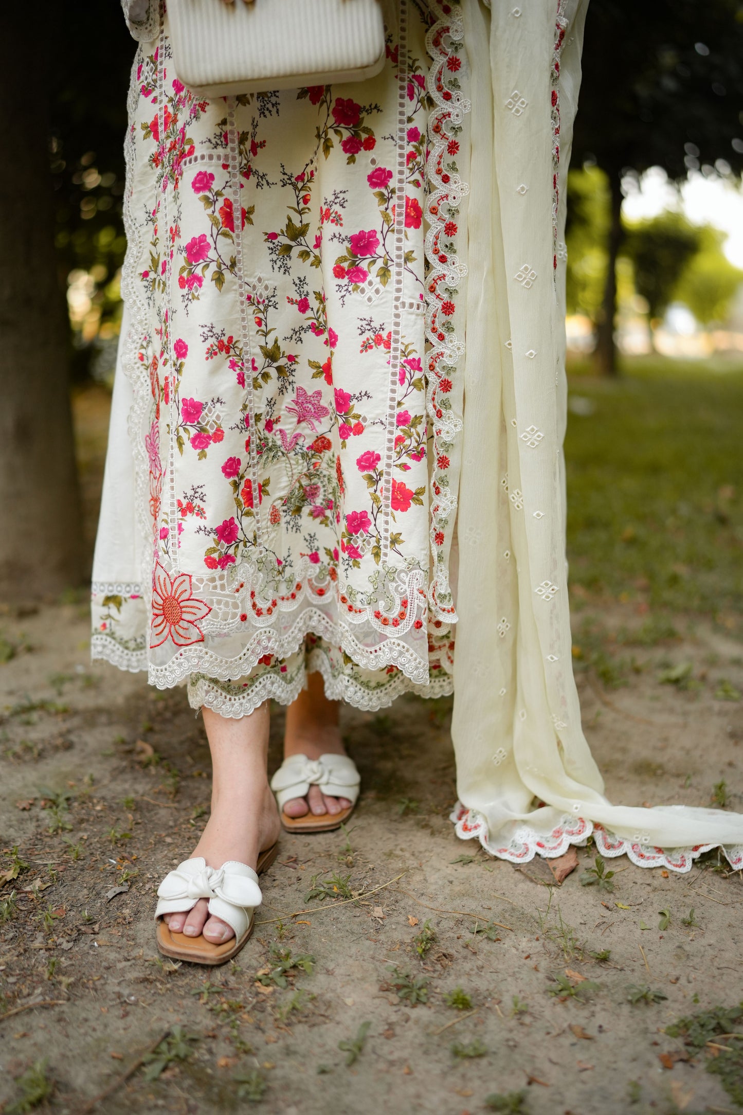 Rs 13800 Aneelas Stitched Print Emb 3pc Chiffon Duppata [SPR-26-64] [Dispatch Time 2 Months]