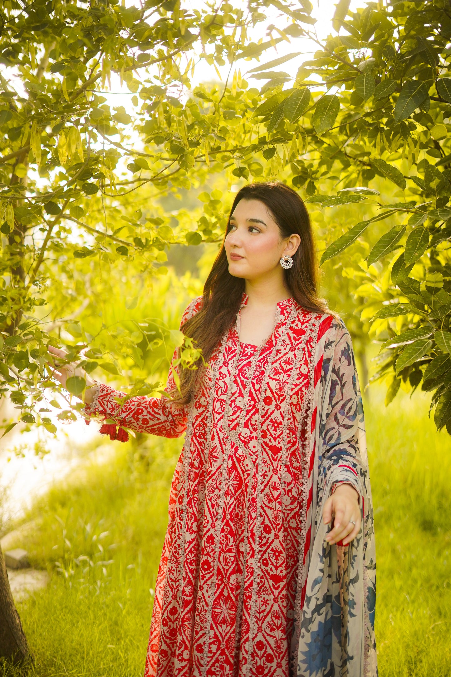 Rs 4700 Aneelas UNstitched Lawn Print 3pc New Launch Without Laces Chiffon Duppata [3 Meters Shirt] [PR-15-B] [Dispatch Time 1 Month] ~ Unstitched