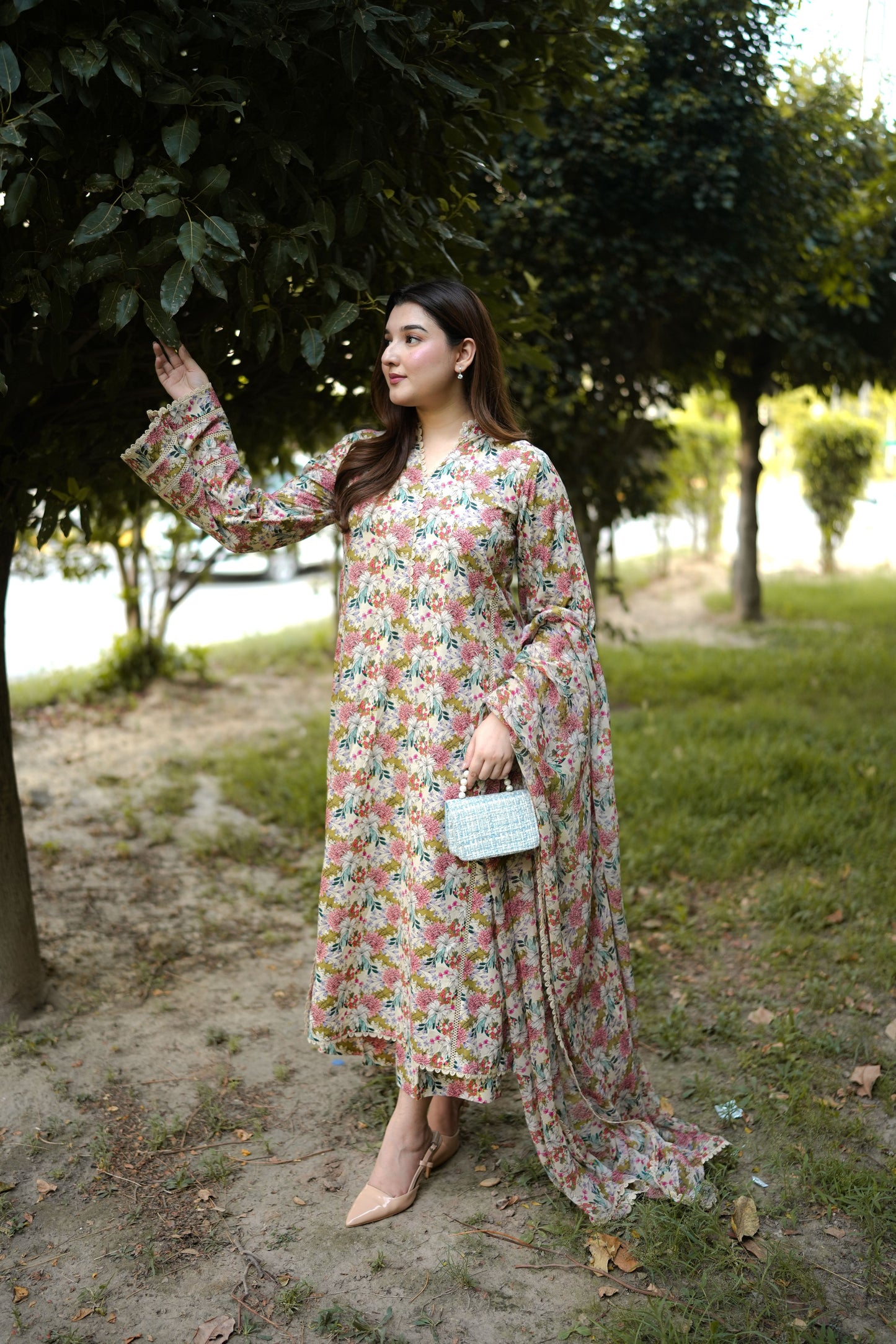 Rs 7800 Aneelas Stitched Lawn Print Only 3pc Chiffon Duppata [SPR-26-75-A] [Dispatch Time 2 Months]