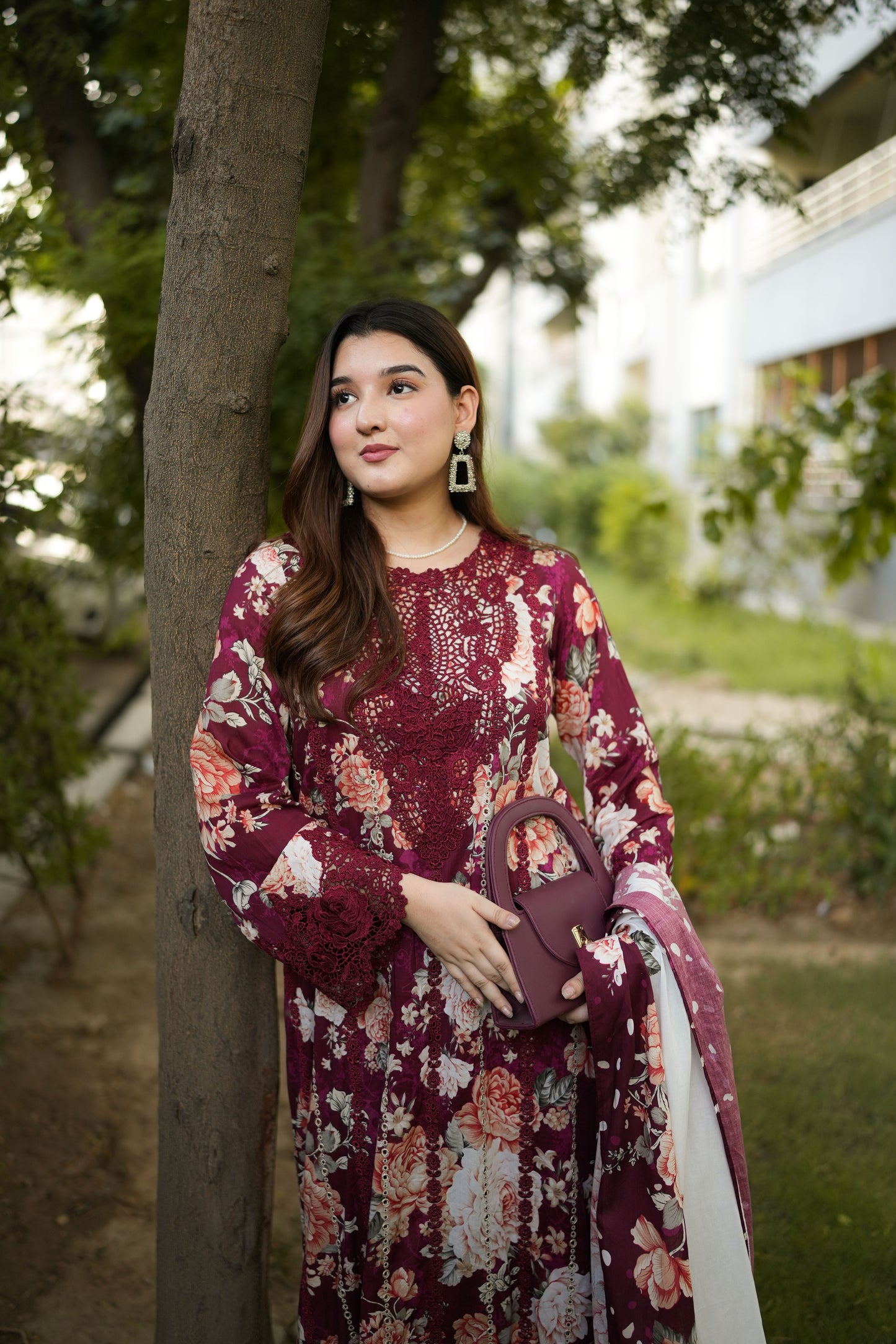 Rs 14000 Aneelas stitched Emb Printed Lawn With Chiffon Duppata [SPR-26-71][Dispatch Time 2 Month ]