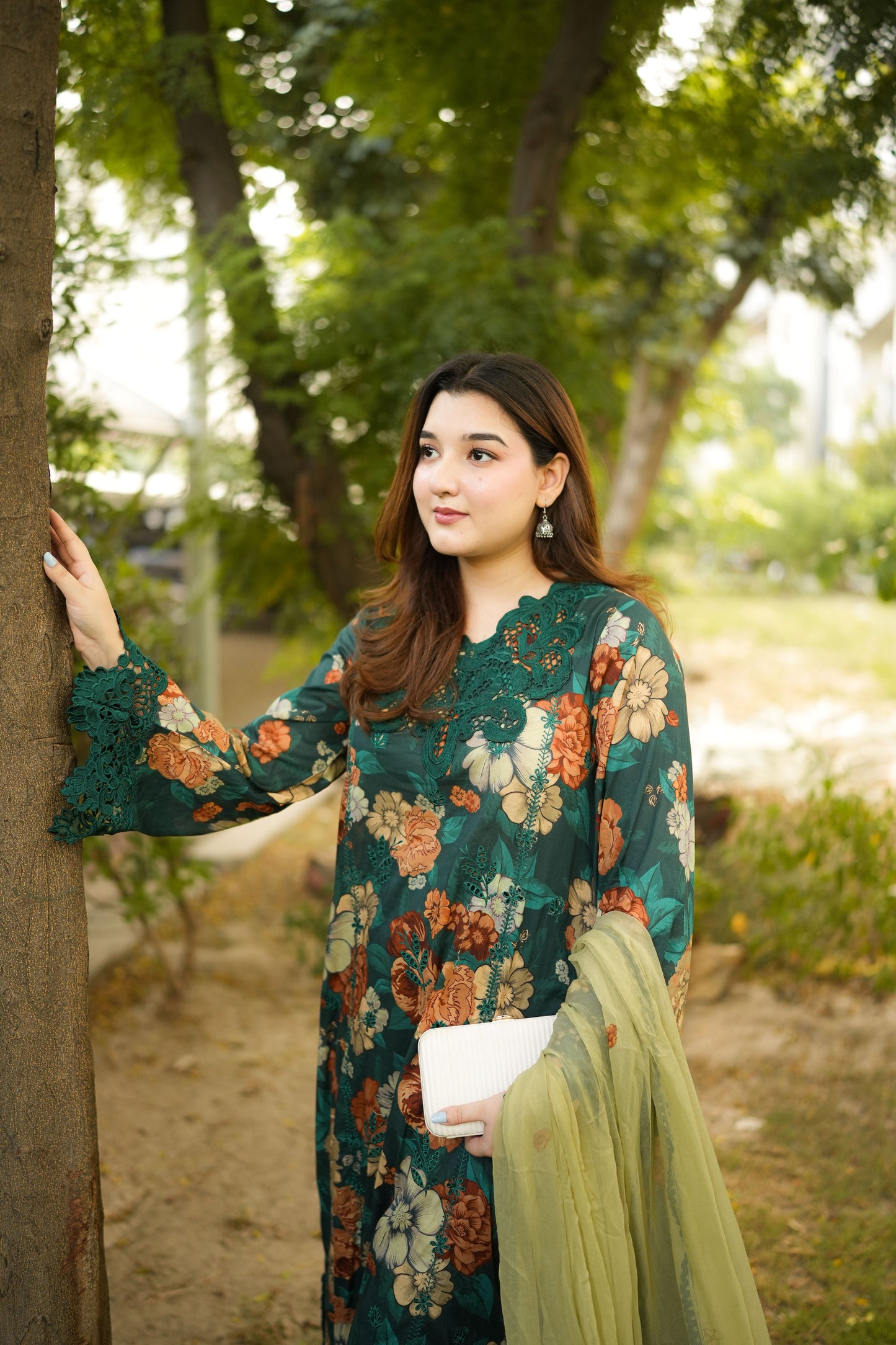 Rs 10800 Aneelas Stitched Lawn Emb Printed 3pc With Chiffon Dupatta [SPR-26-69][Dispatch Time 2 Month
