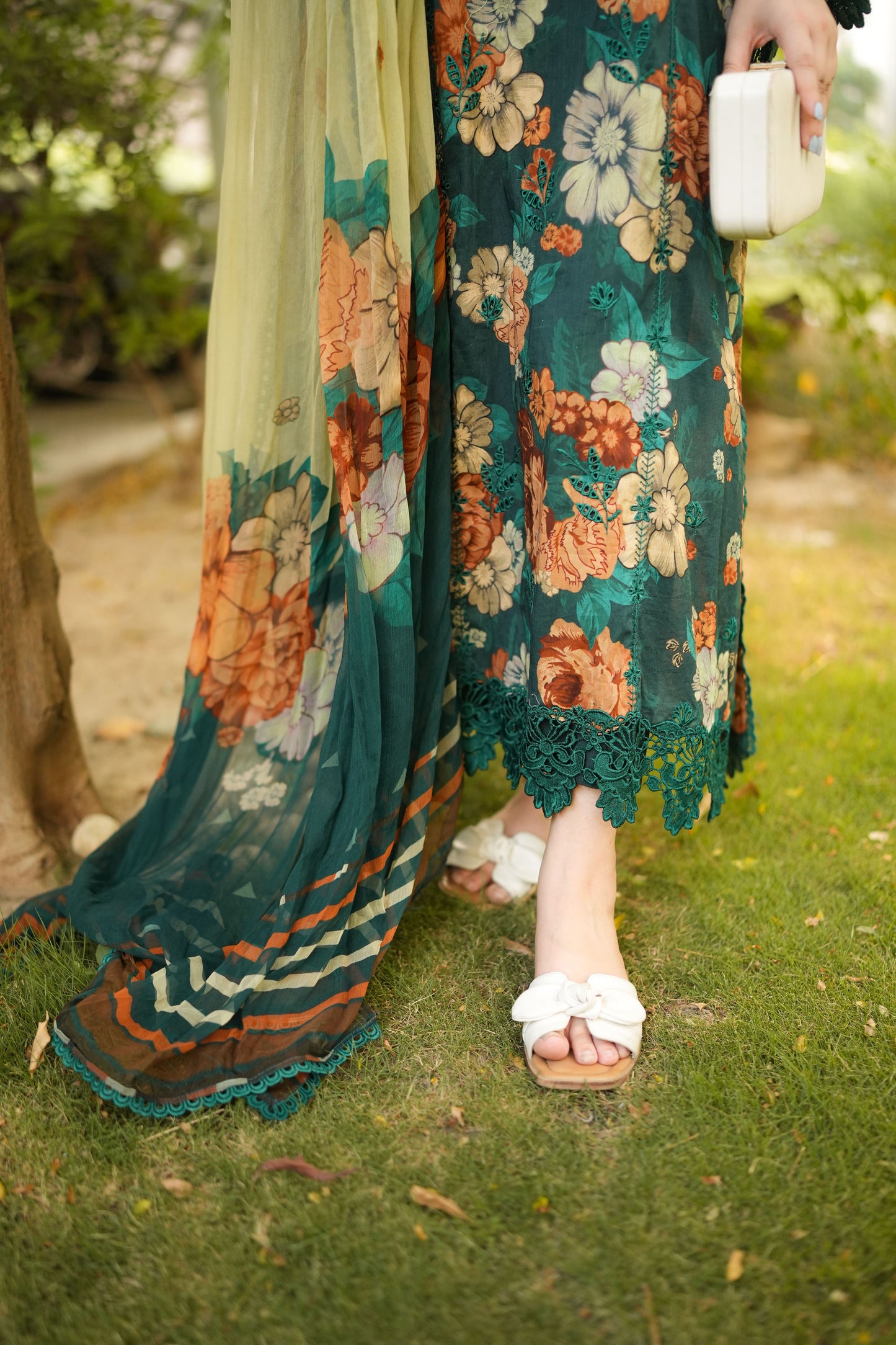 Rs 10800 Aneelas Stitched Lawn Emb Printed 3pc With Chiffon Dupatta [SPR-26-69][Dispatch Time 2 Month