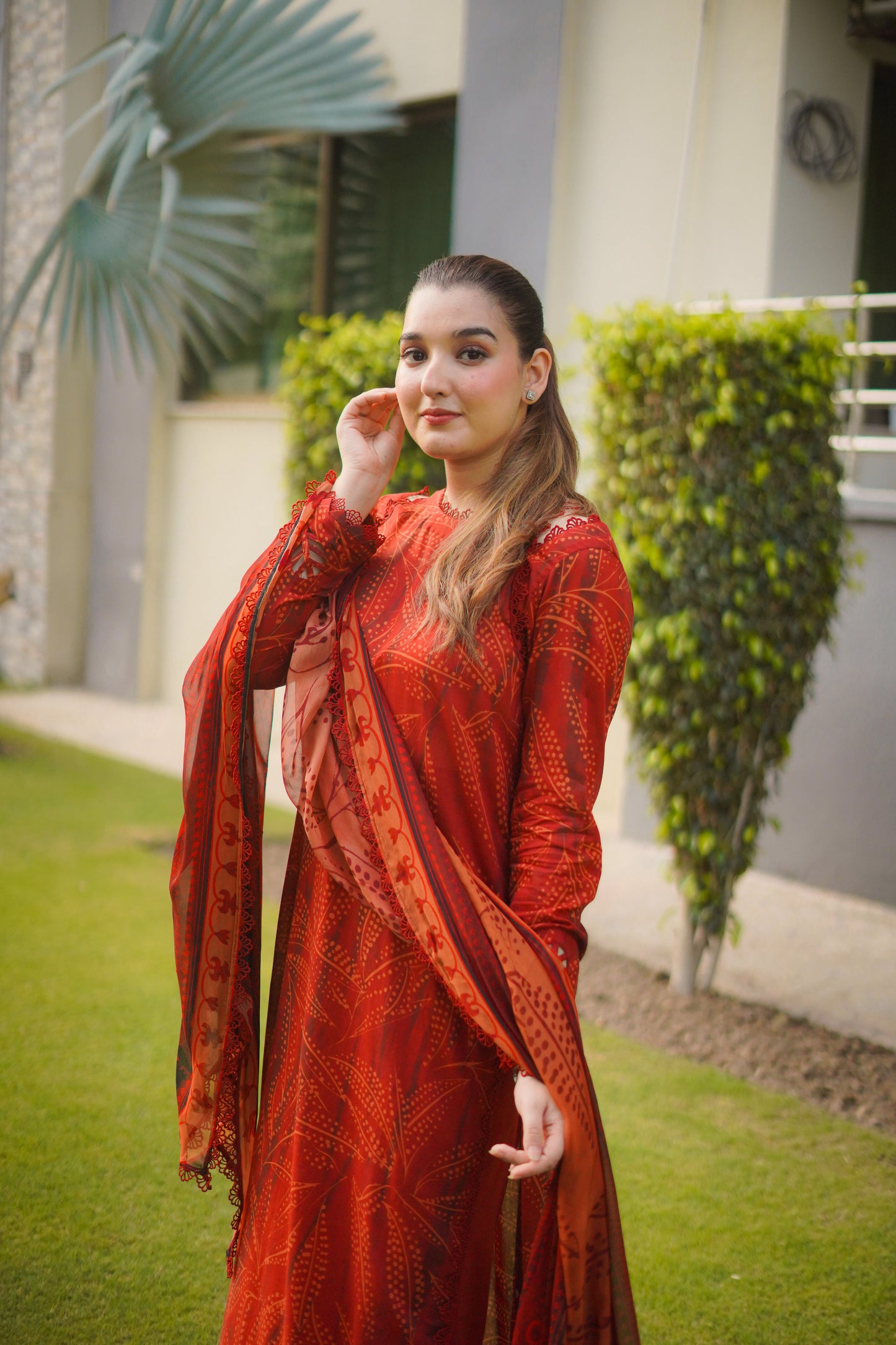 Rs 4700 Aneelas UNstitched Print Lawn Chiffon Duppata 3pc [PR-17-A] [Dispatch Time 1 Month