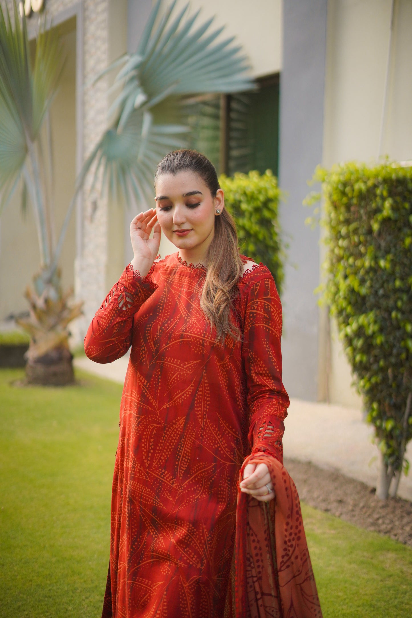 Rs 4700 Aneelas UNstitched Print Lawn Chiffon Duppata 3pc [PR-17-A] [Dispatch Time 1 Month